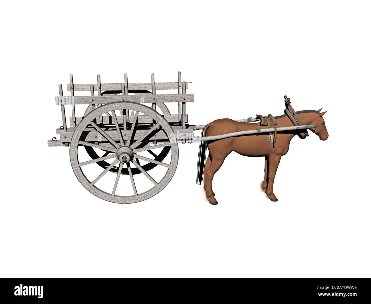 Horse cart with draft horse Stock Photo