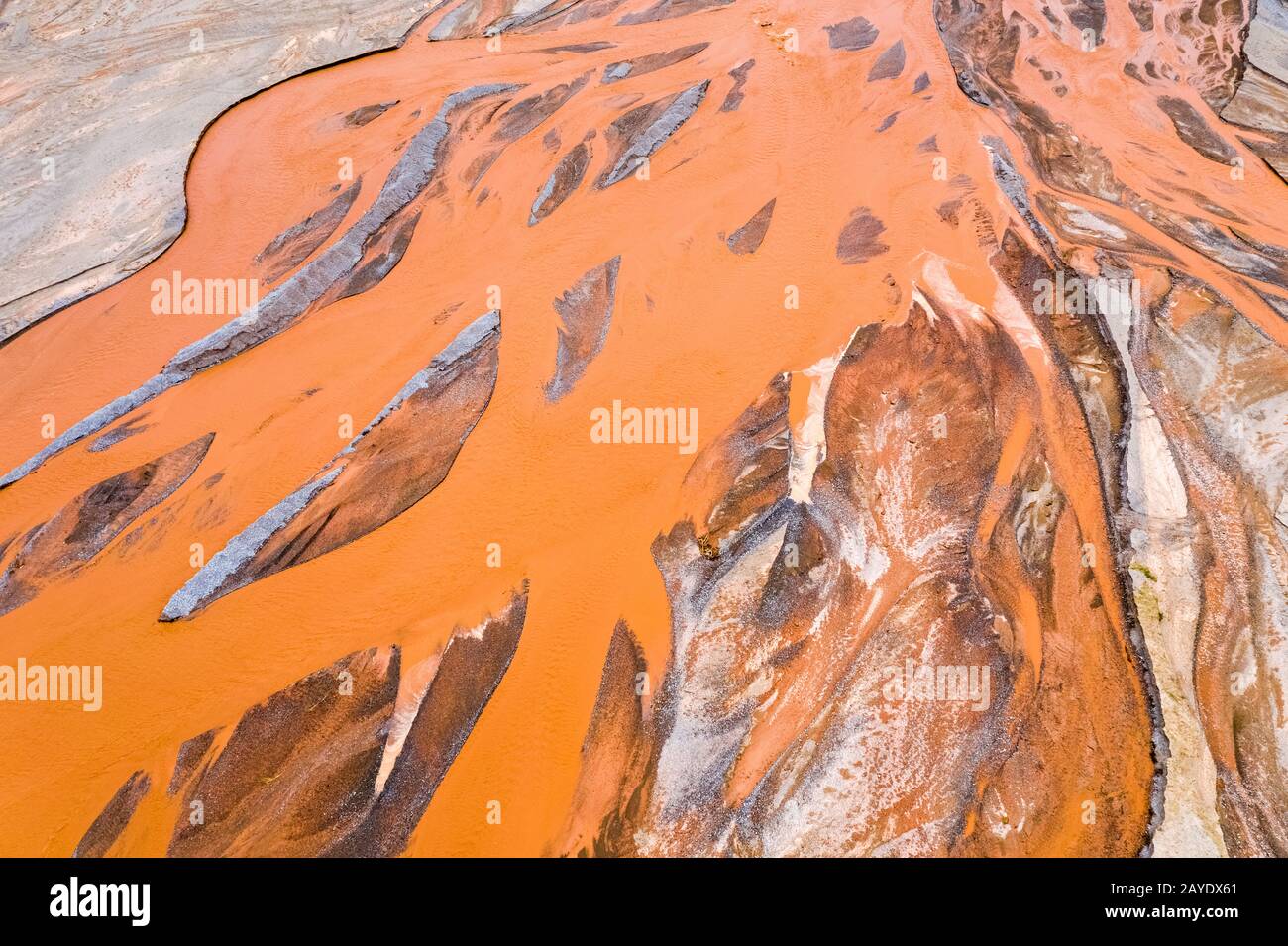 orange riverbed closeup Stock Photo