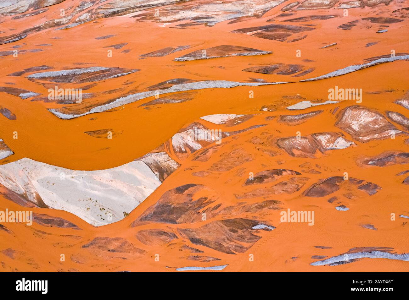 beautiful orange riverbed texture background Stock Photo