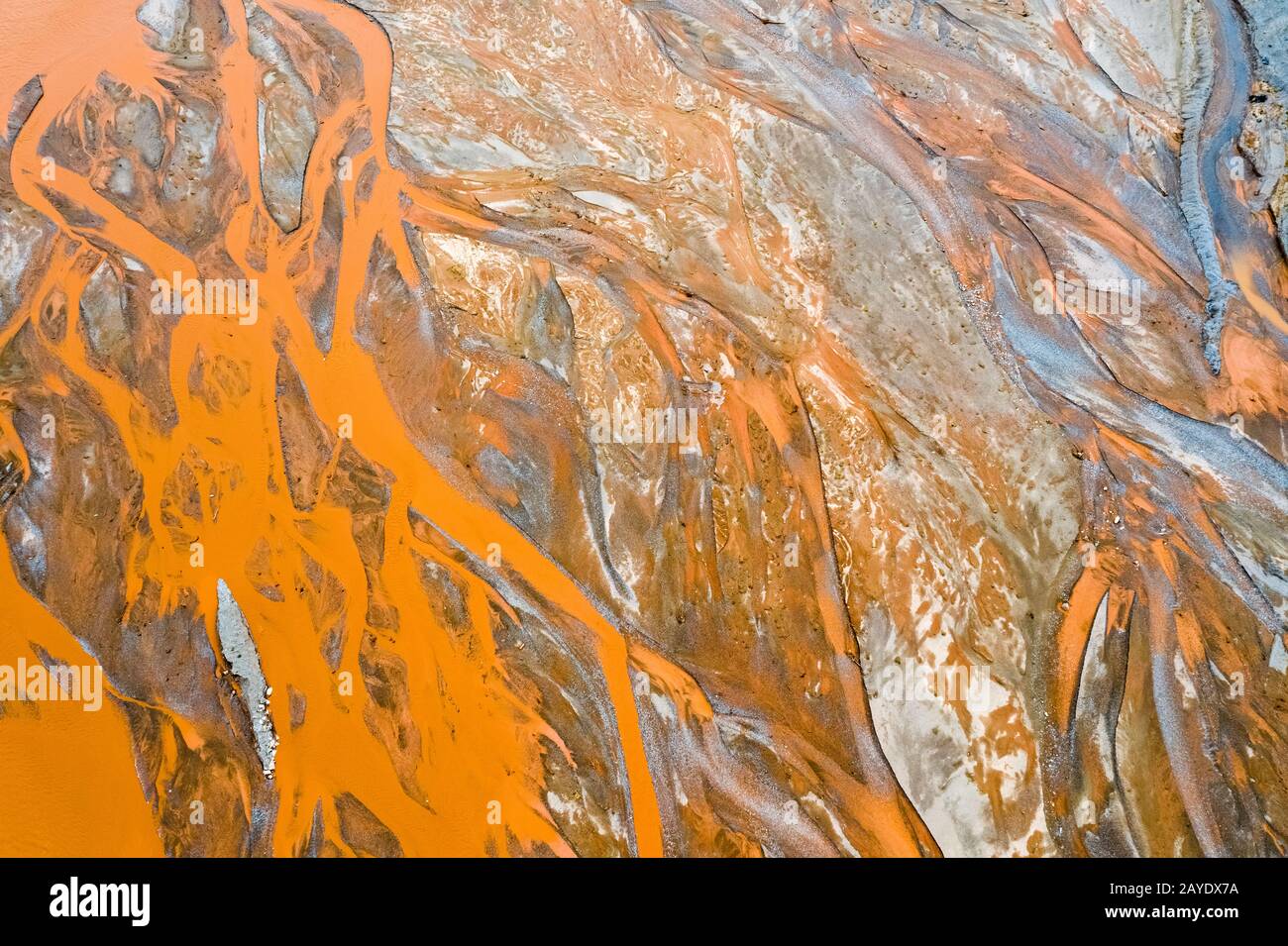 orange riverbed texture background Stock Photo