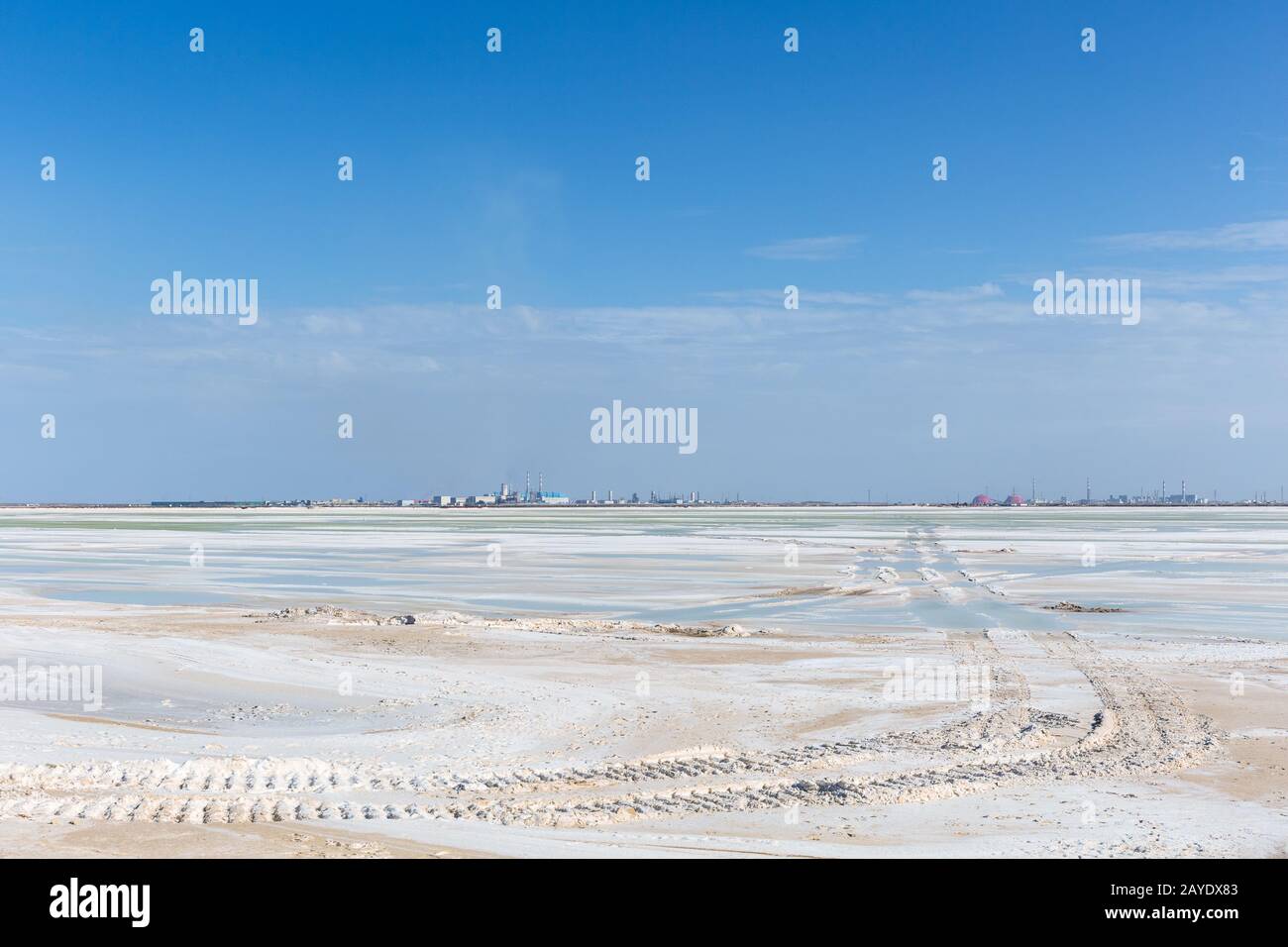 qarhan salt lake industrial landscape Stock Photo
