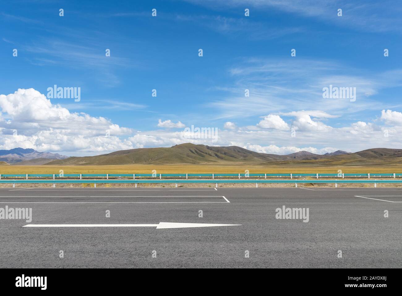 highway on plateau Stock Photo