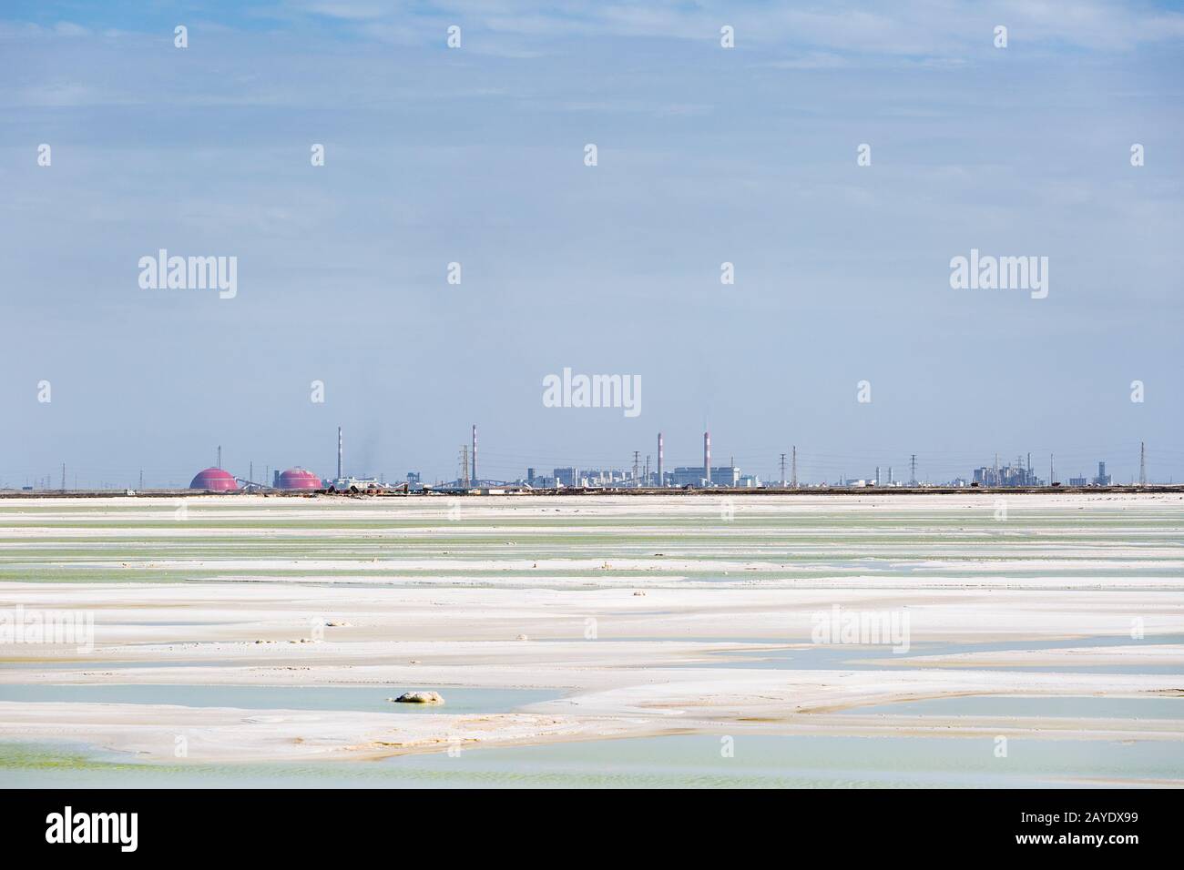 qarhan salt lake industrial landscape Stock Photo