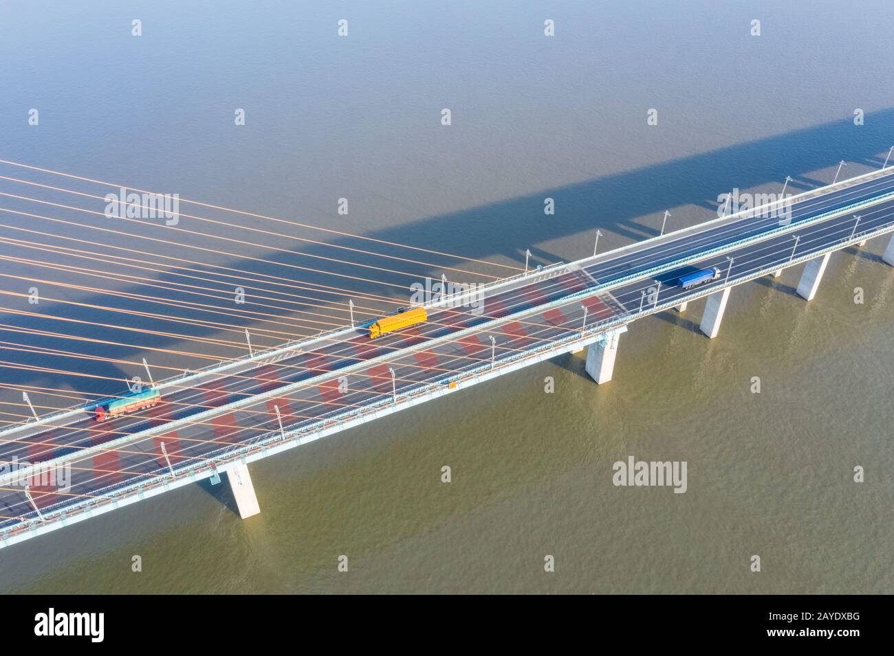 bridge deck closeup on yangtze river Stock Photo