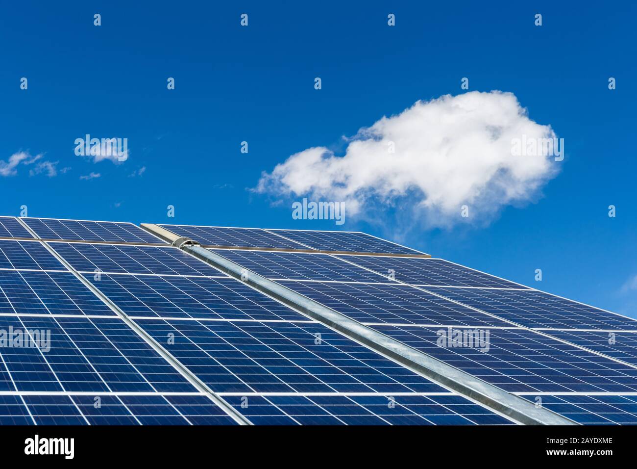 solar panels and blue sky Stock Photo