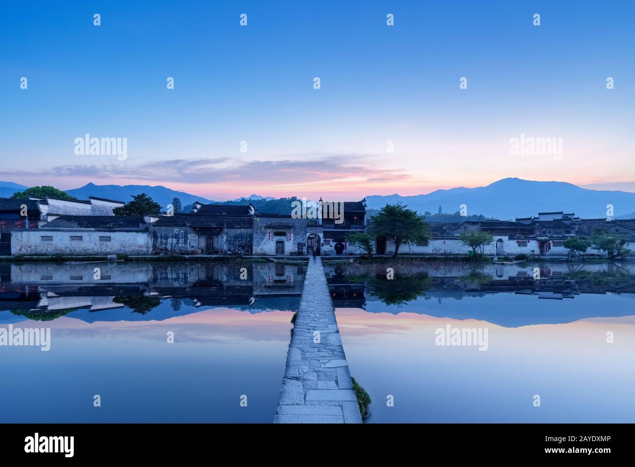 chinese ancient villages at dawn Stock Photo