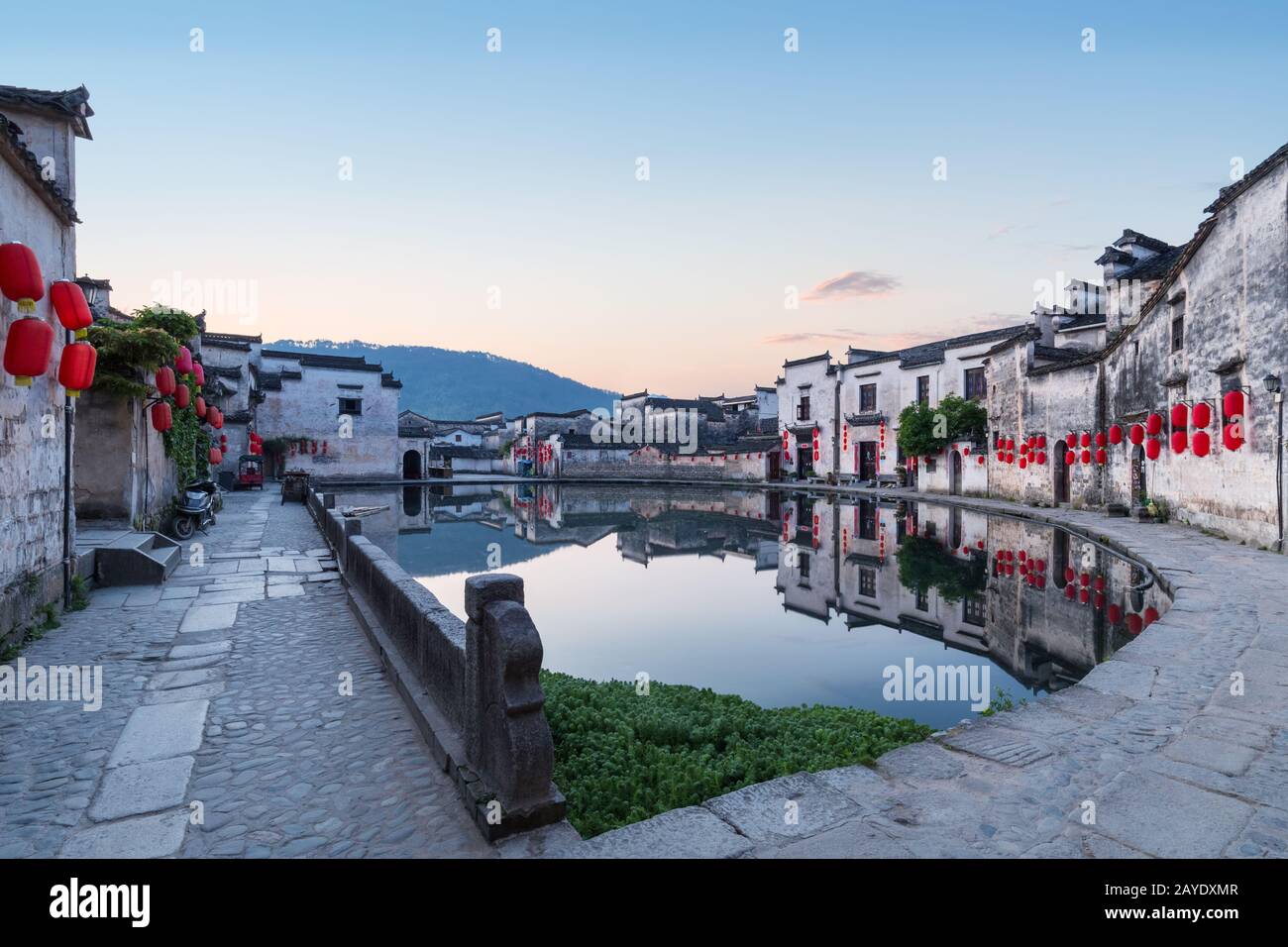 chinese ancient villages in early morning Stock Photo