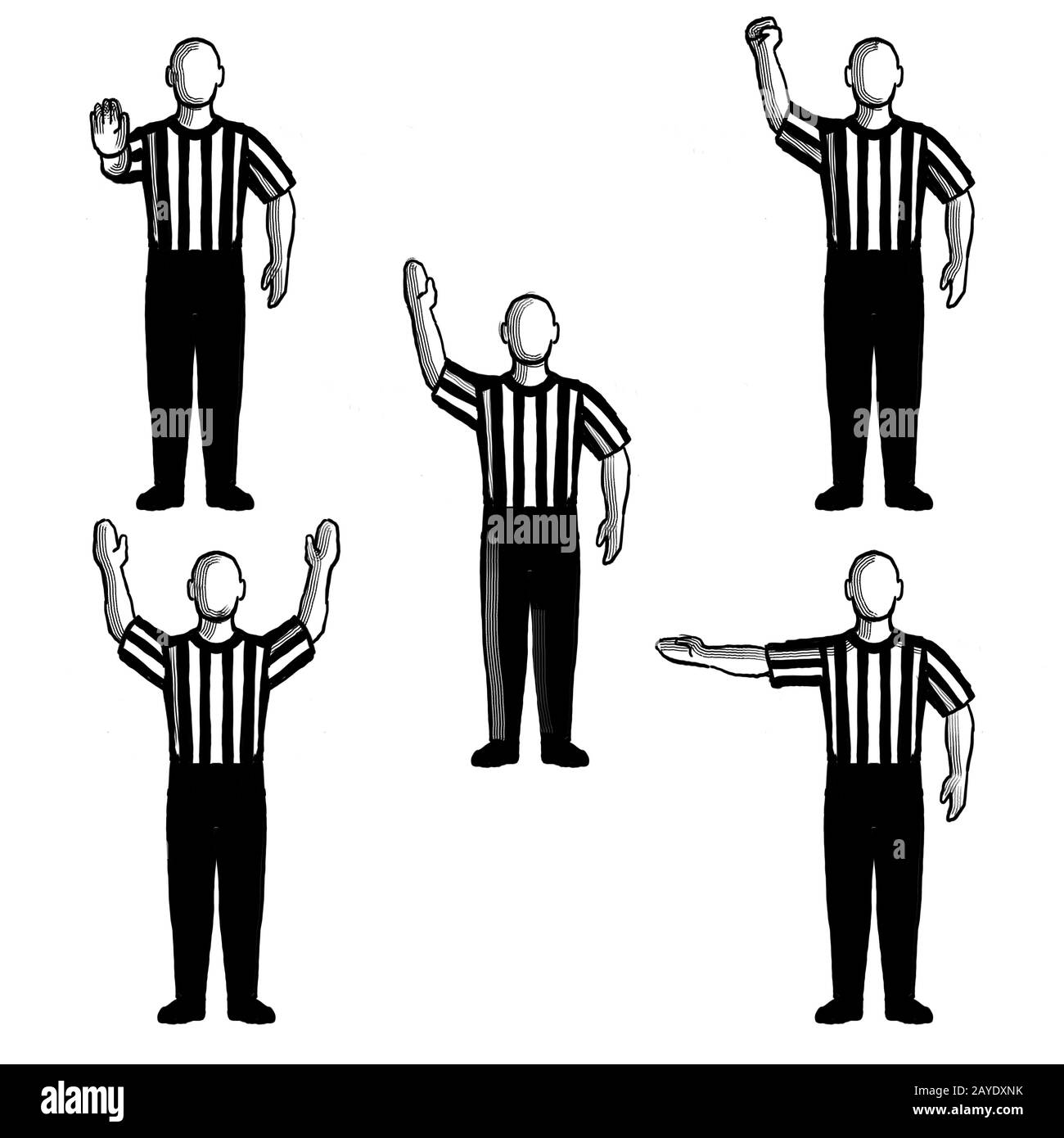 Basketball Umpire or Referee Hand Signals Drawing Set Collection Stock  Photo - Alamy