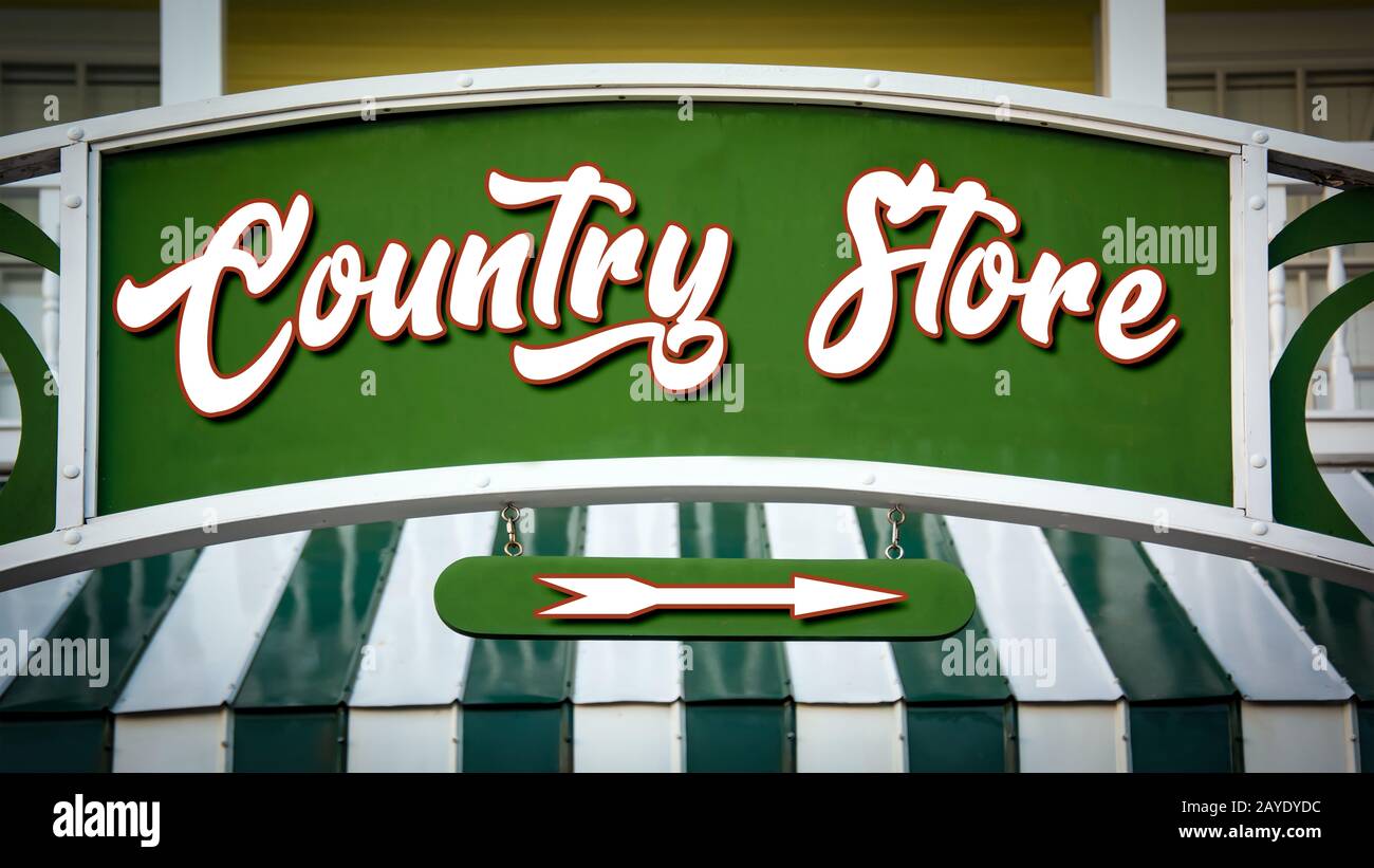 Street Sign to Country Store Stock Photo - Alamy