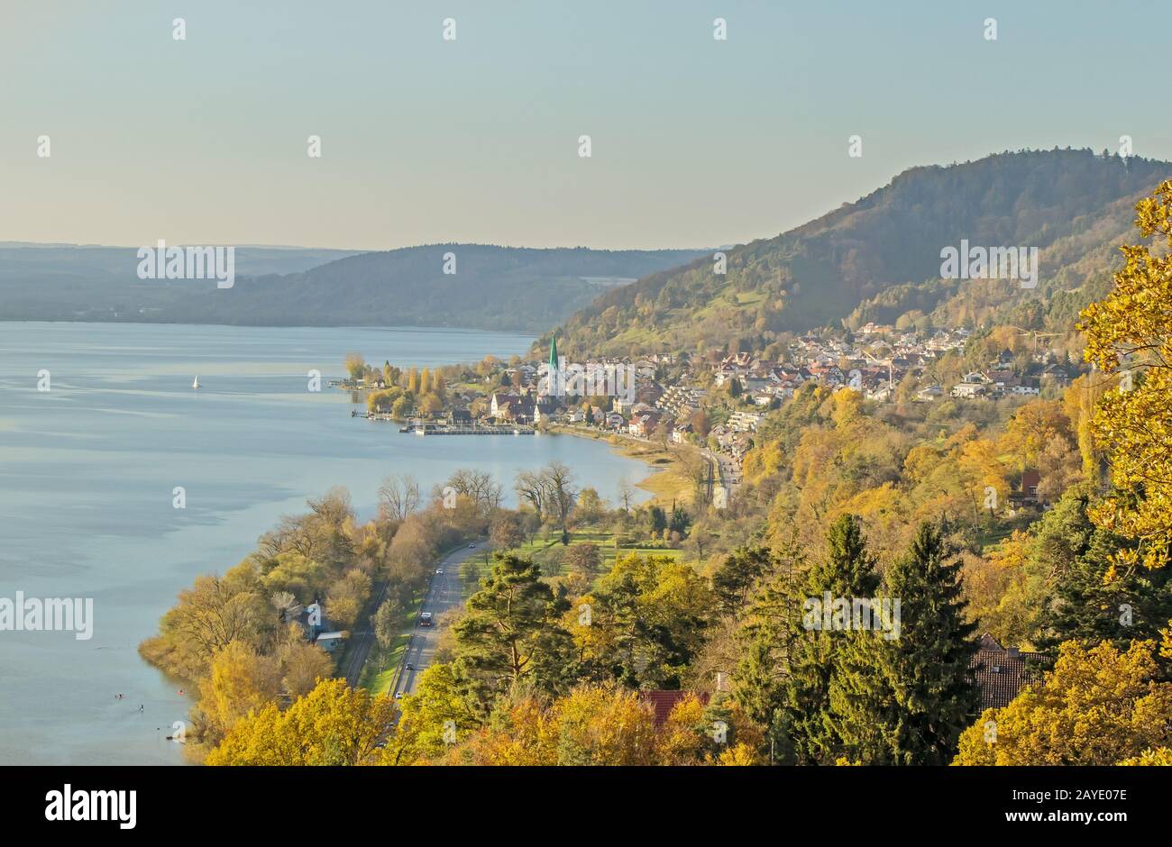 Golden autumn in Sipplingen at Lake Constance Stock Photo
