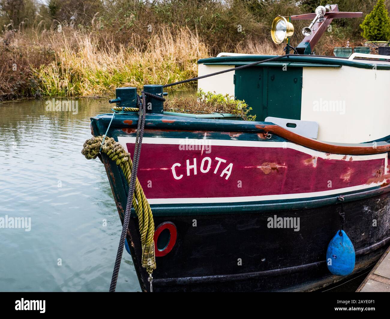 Chota Boat, on Kennet and Avon Canal, Hungerford, Berkshire, England, UK, GB. Stock Photo
