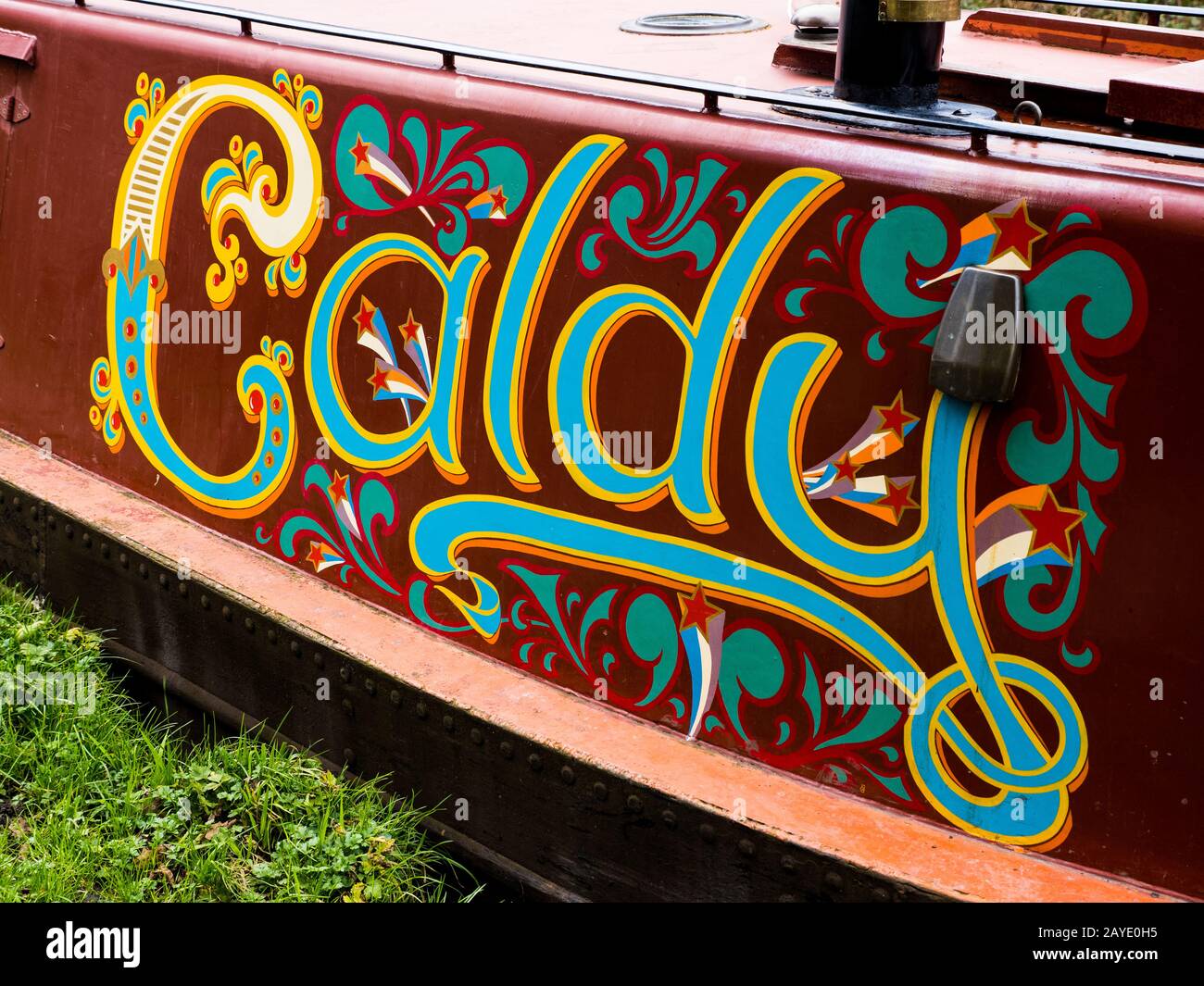 Caldy, Narrow Boat, Kennet and Avon Canal Waterway, Hungerford, Berkshire, England, UK, GB. Stock Photo