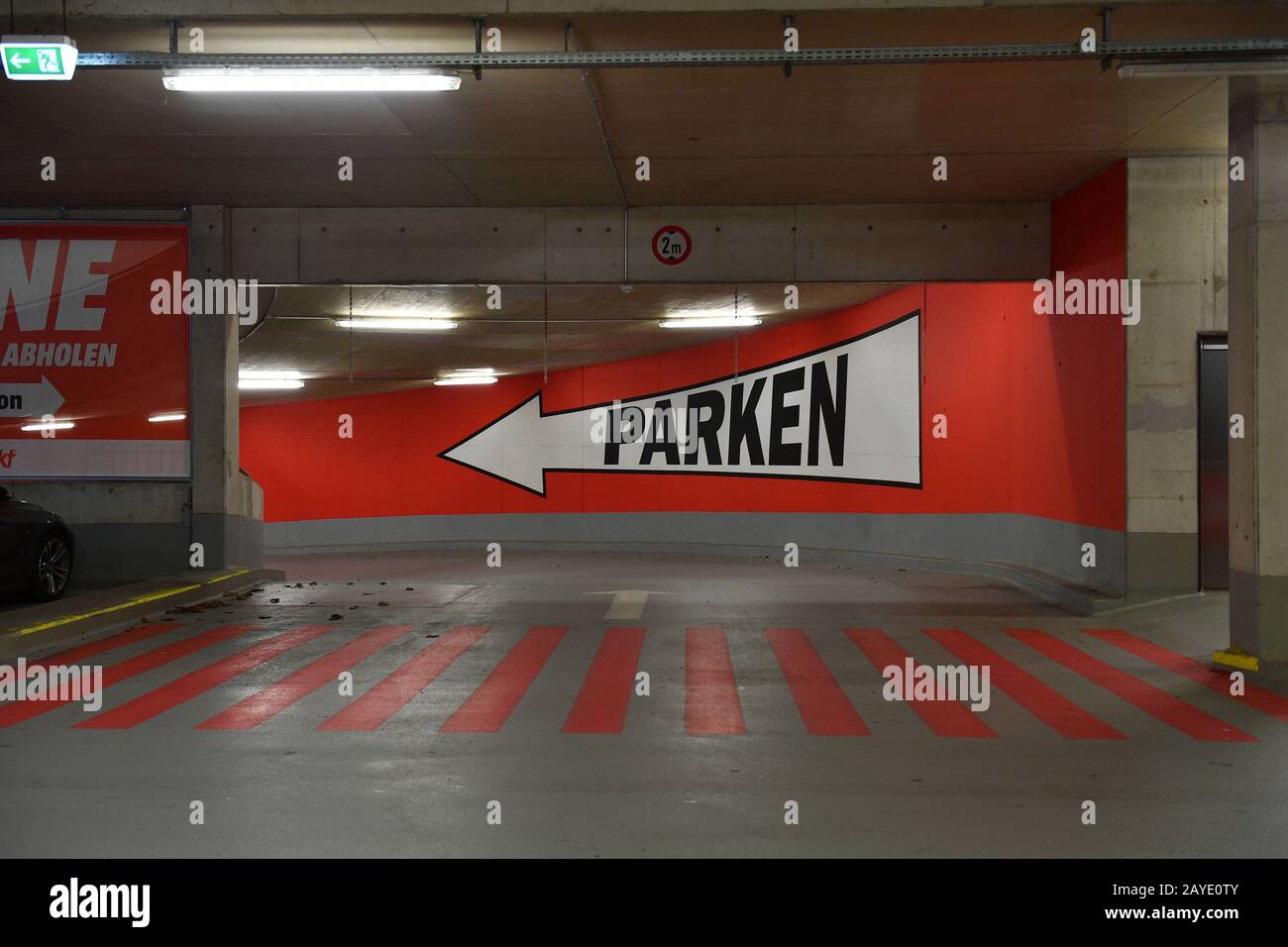 Parking garage, driveway, underground parking, parking, Media-Saturn  operates a German electronics retail chain, which is also the largest in  Europe. The company combines the formerly independent electronics retailers Media  Markt and Saturn.