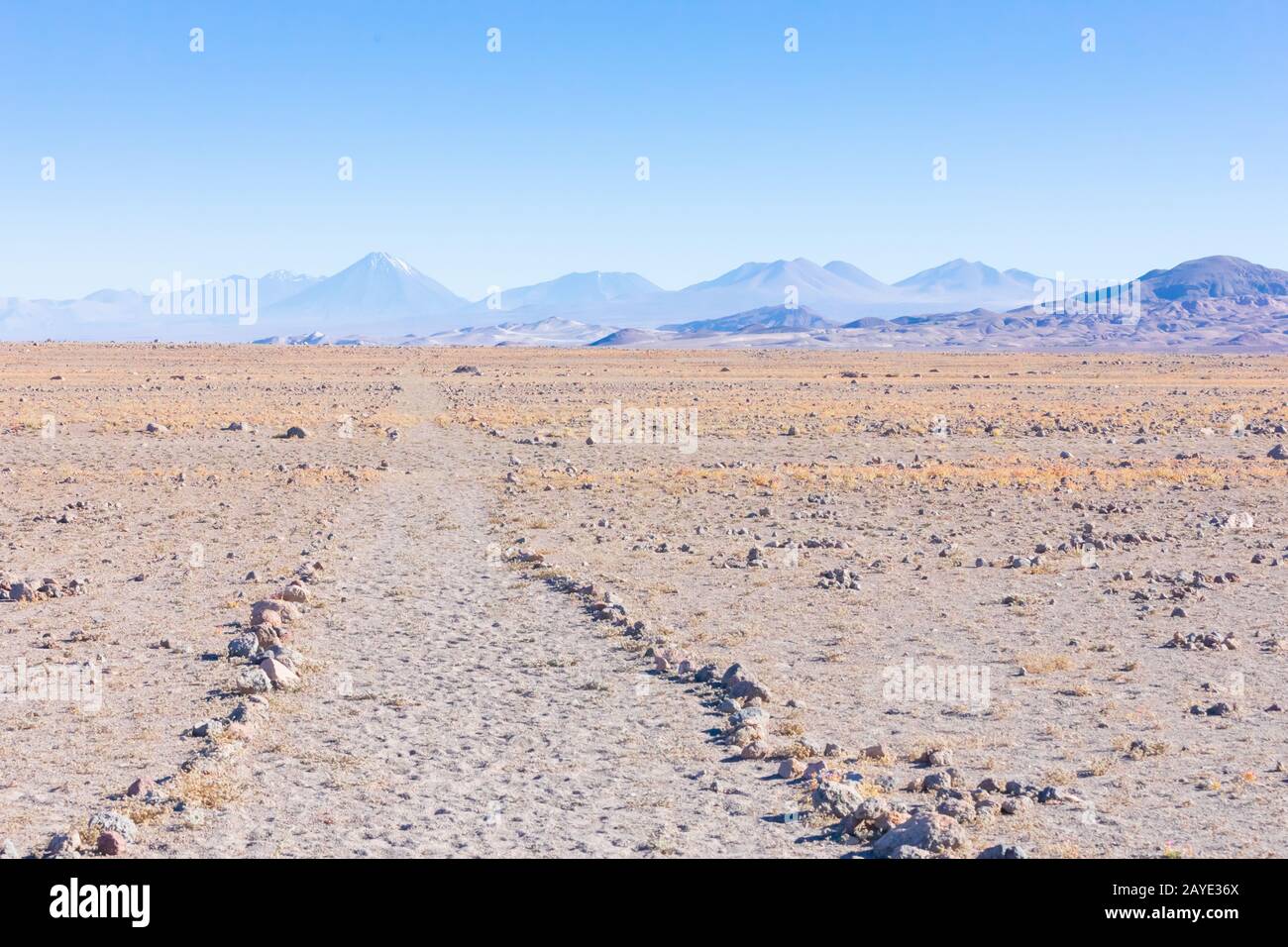Chile Atacama desert trail to volcano Lascar Stock Photo