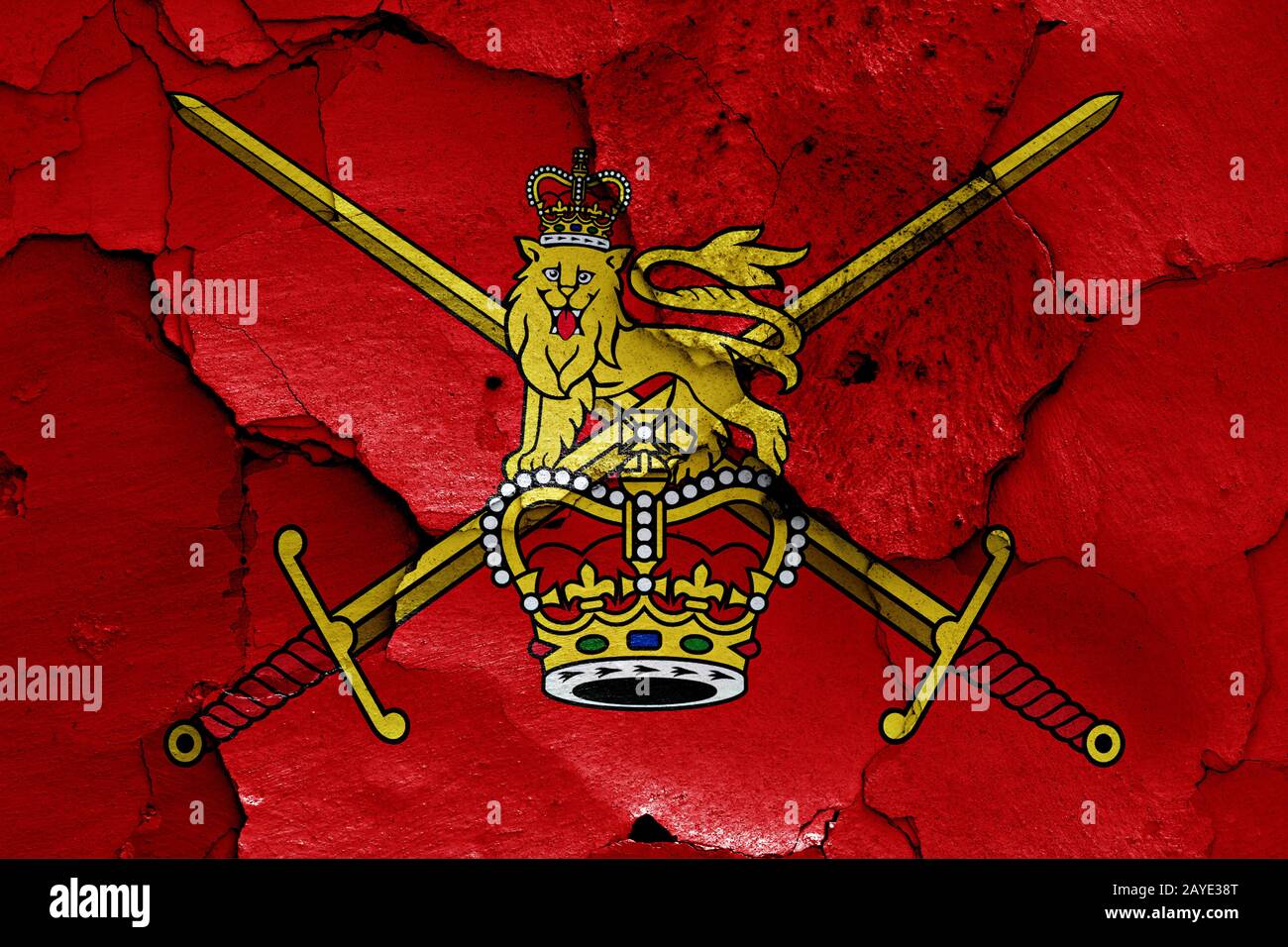 flag of British Army painted on cracked wall Stock Photo