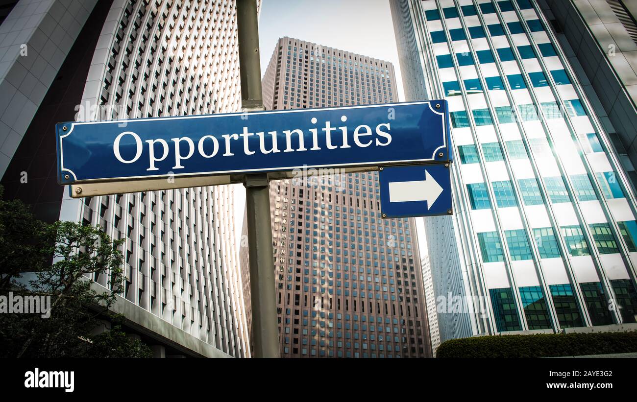 Street Sign to Opportunities Stock Photo