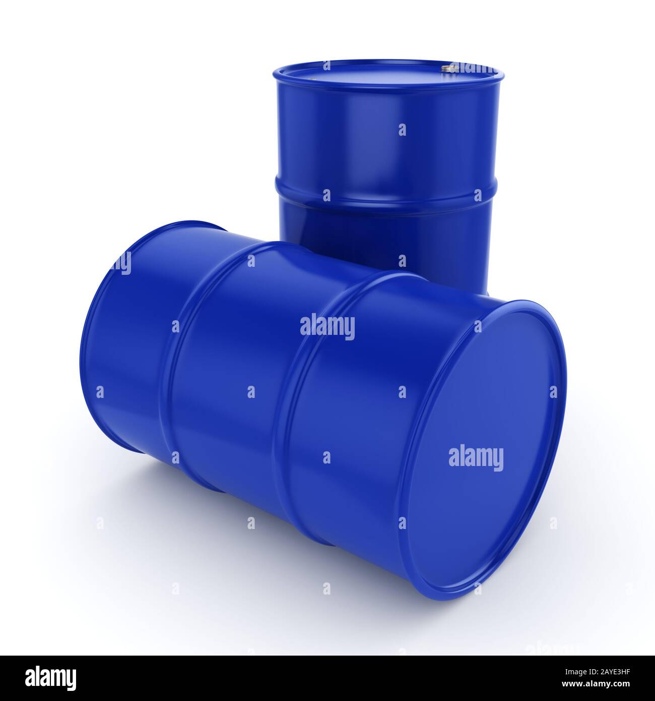 3D rendering blue barrels Stock Photo Alamy