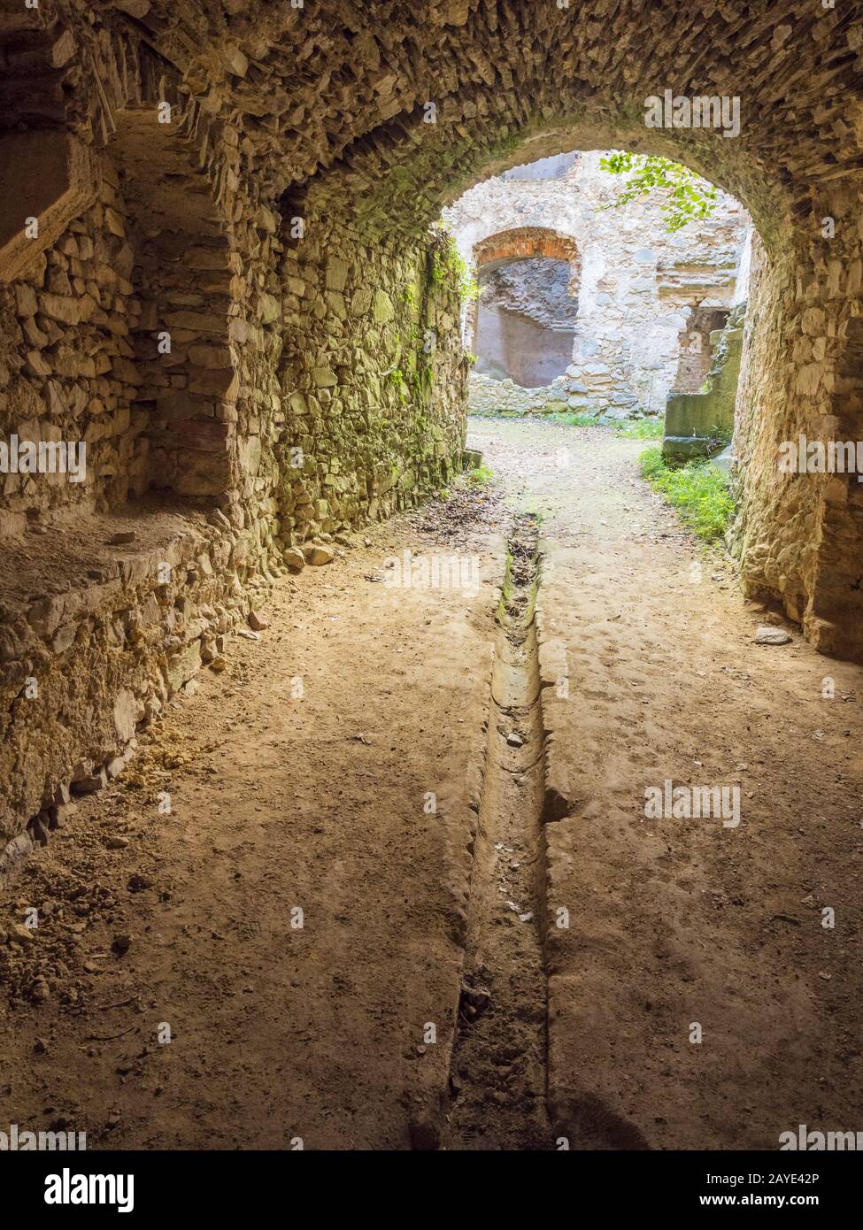 ruins of an old castle in Landsee Burgenland Stock Photo