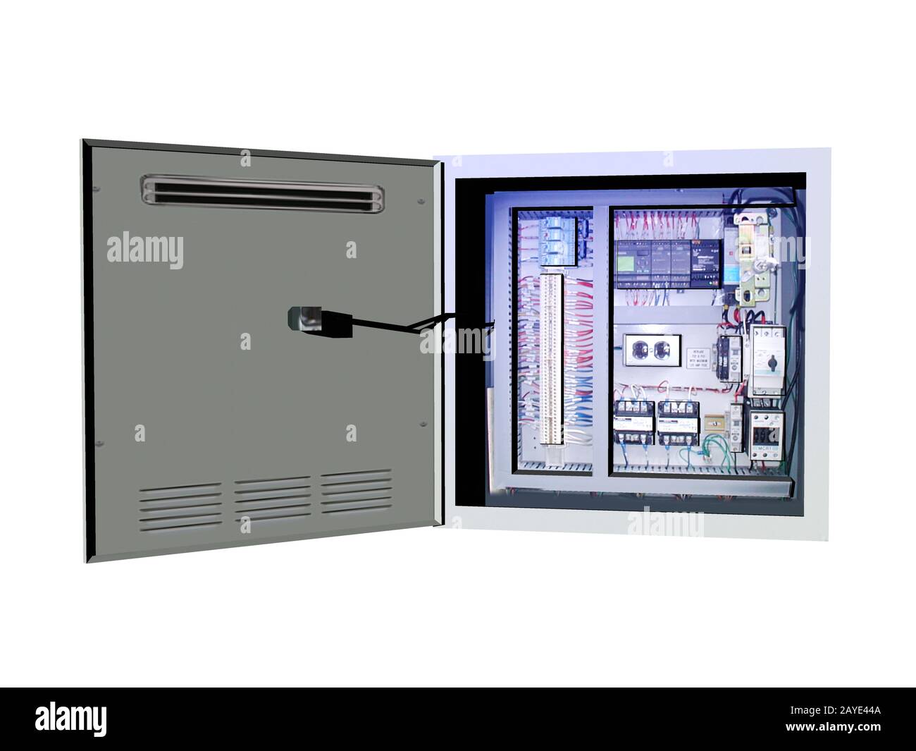 Electric box with fuses and switches Stock Photo Alamy