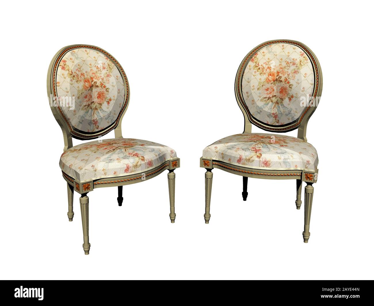 antique chairs with upholstery Stock Photo Alamy