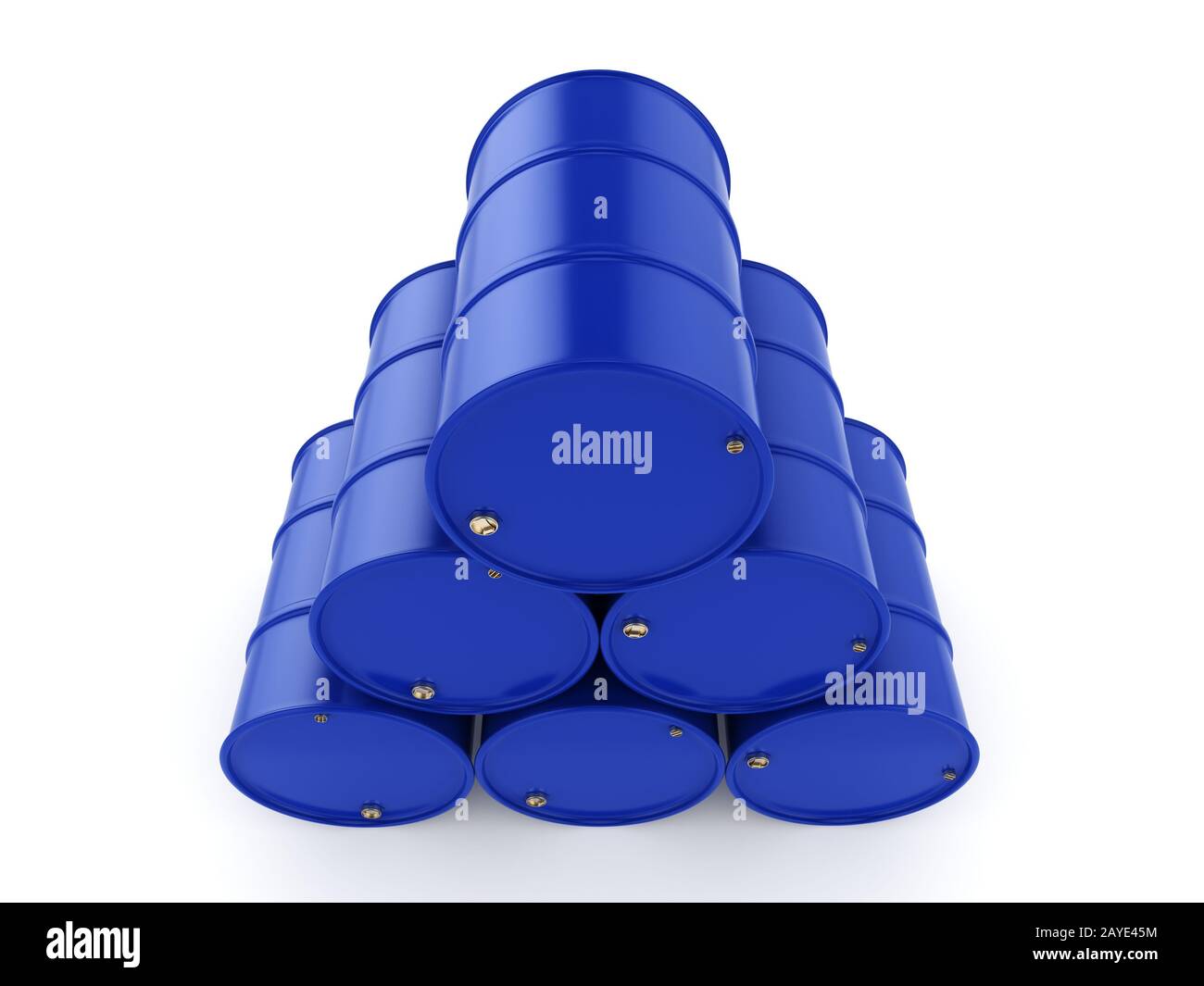 3D rendering blue barrels Stock Photo Alamy