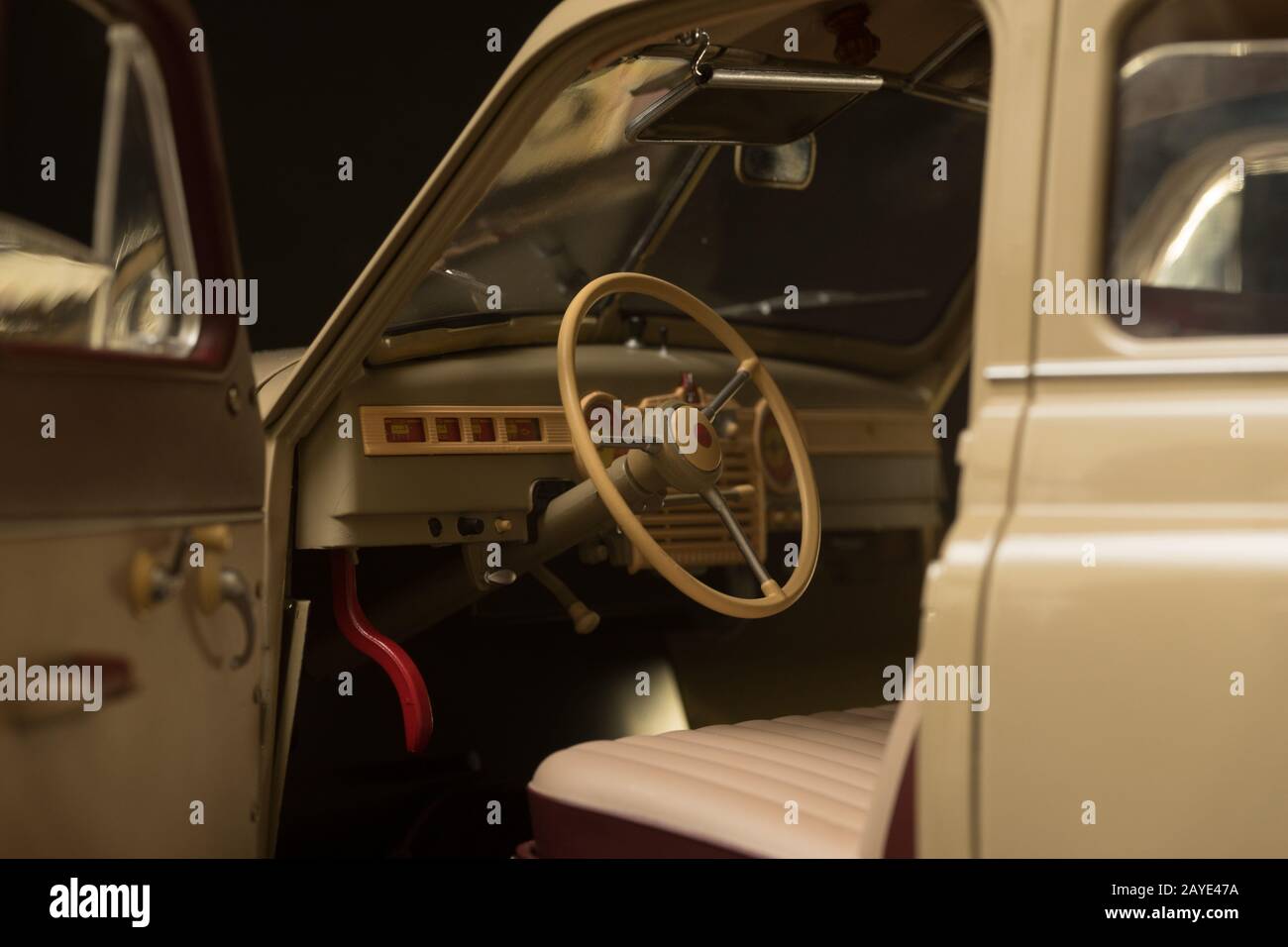 steering wheel retro car Stock Photo