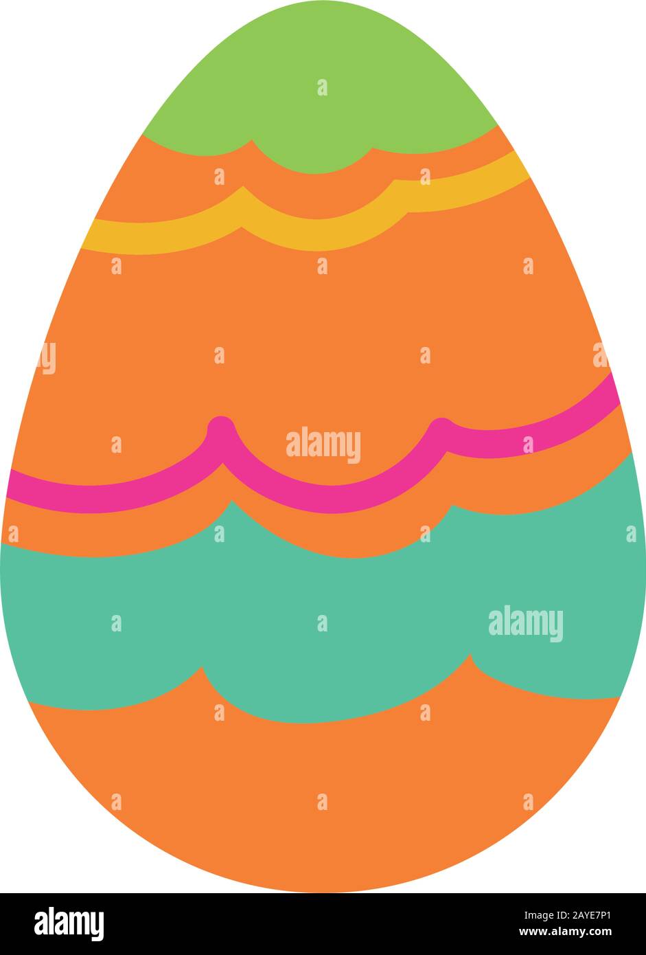 easter egg painted with waves lines flat style Stock Vector Image & Art ...