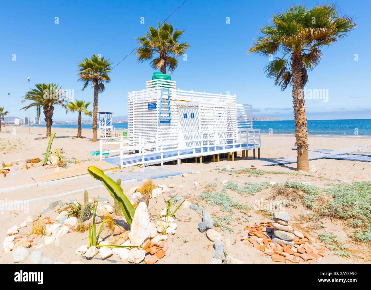 Chile Coquimbo public baths on the beach Stock Photo