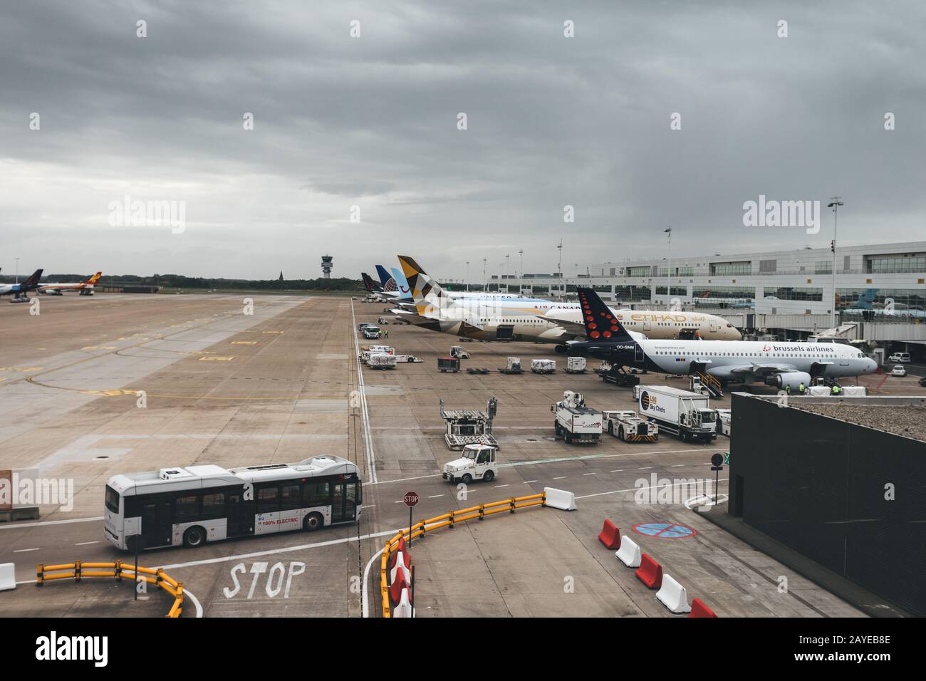 Aircraft parked at the airport Stock Photo - Alamy