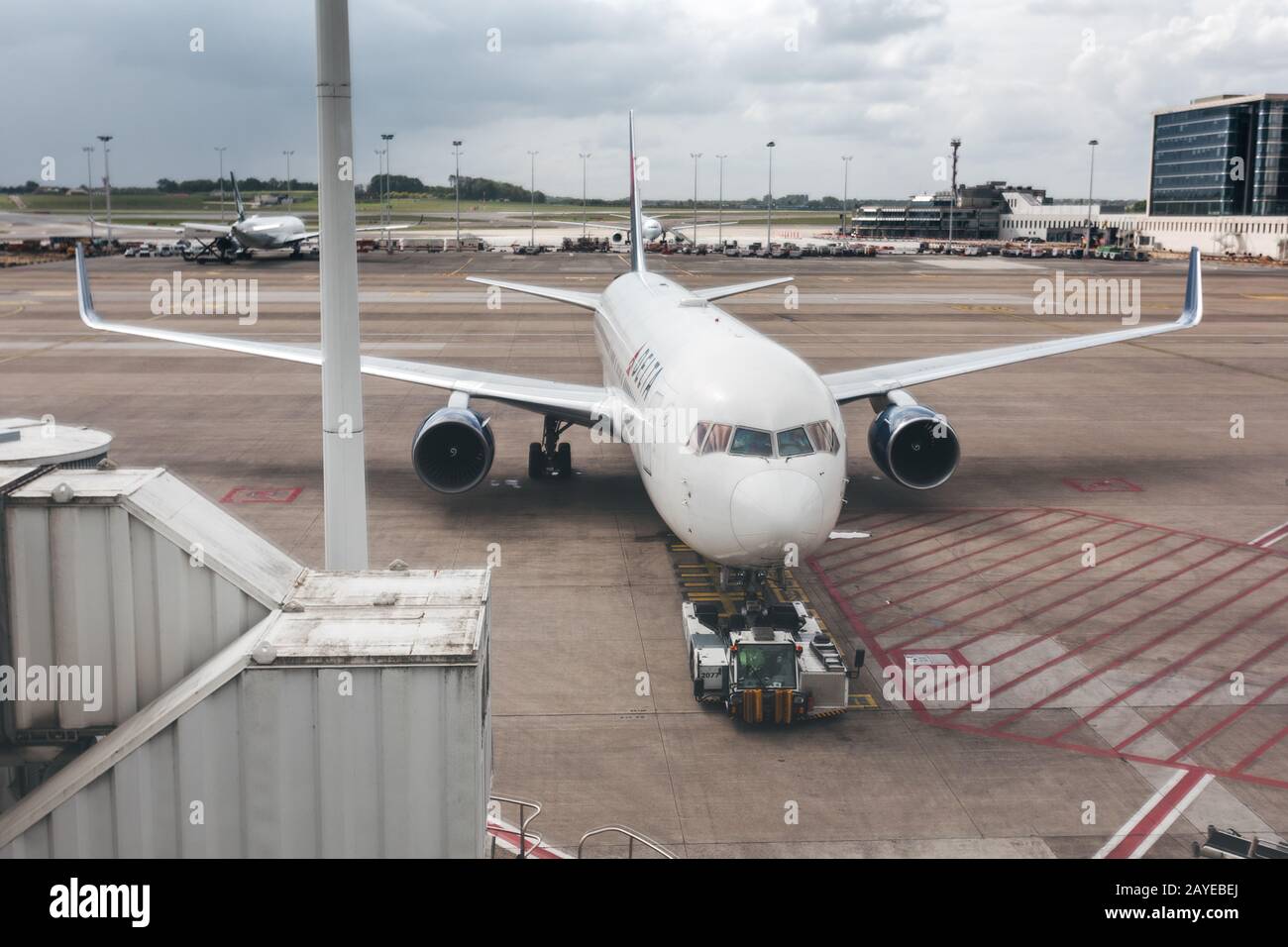 Aircraft parked at the airport Stock Photo - Alamy