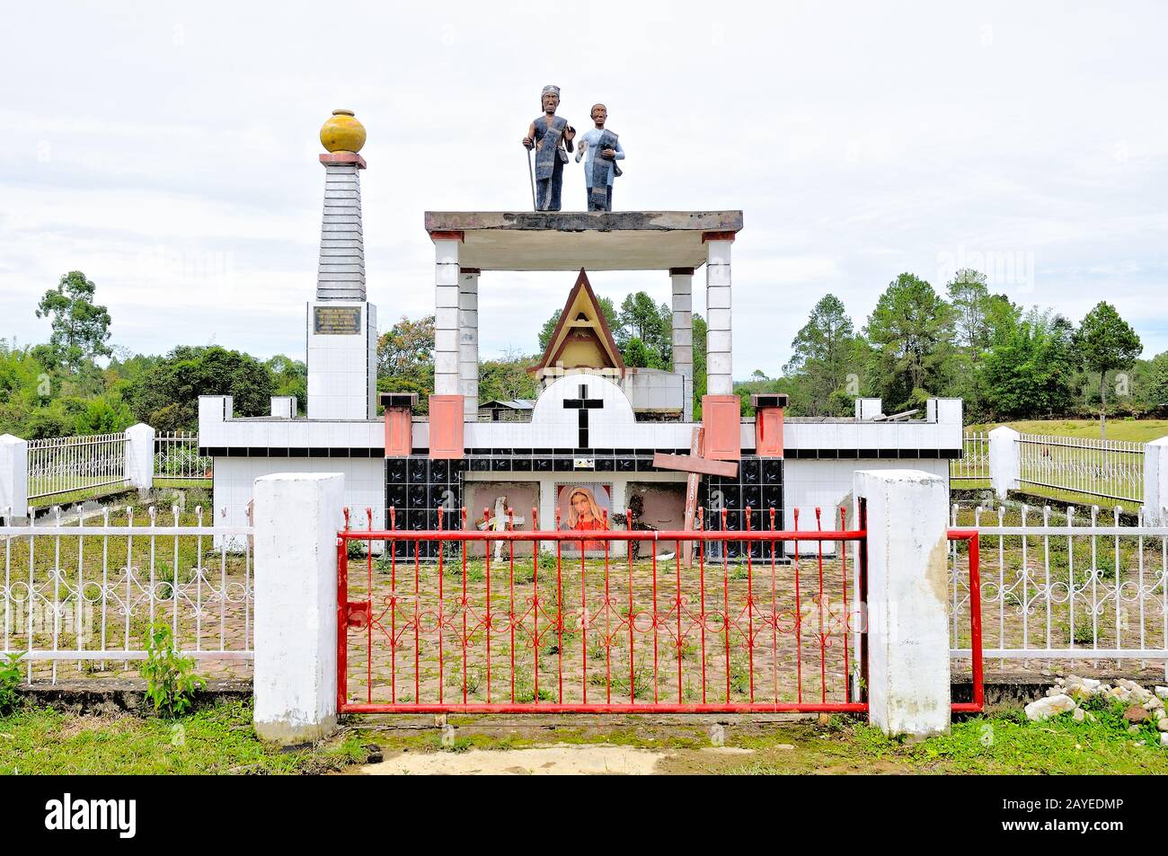 Batak family grave island Samosir Indonesia Stock Photo