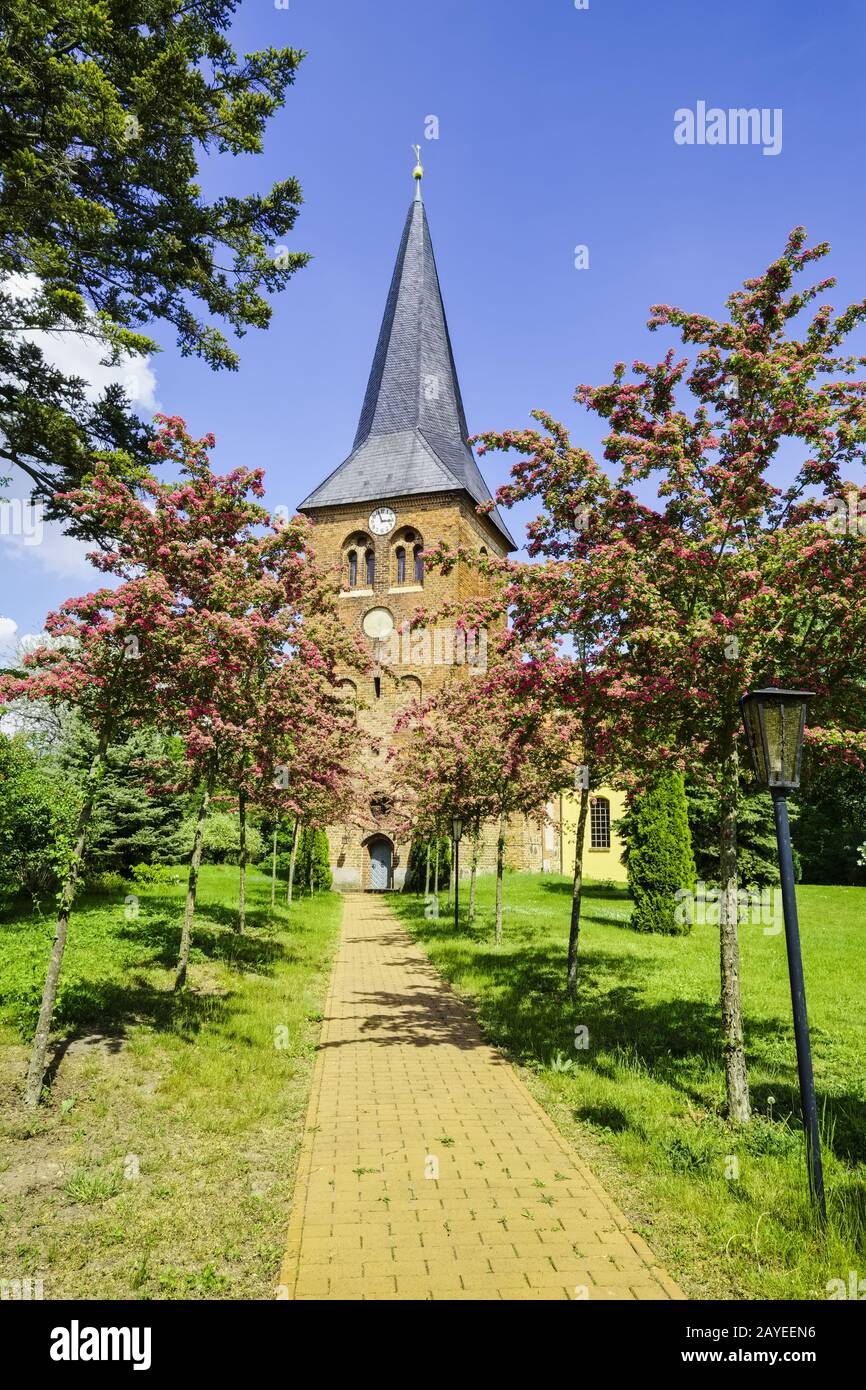 Church Flatow, Kremmen, Brandenburg, Germany Stock Photo