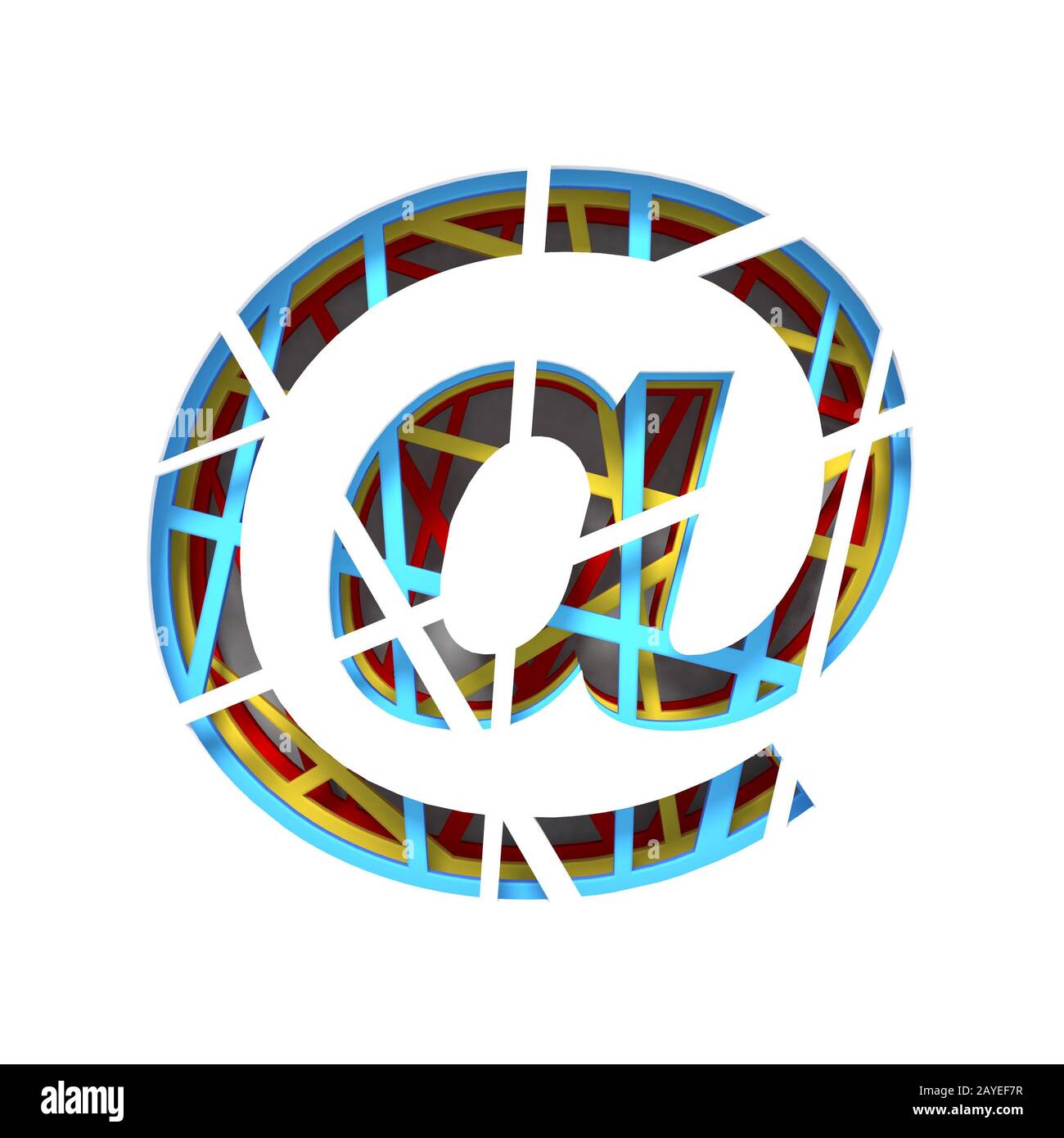 Colorful paper cut out font MAIL AT SIGN 3D Stock Photo - Alamy