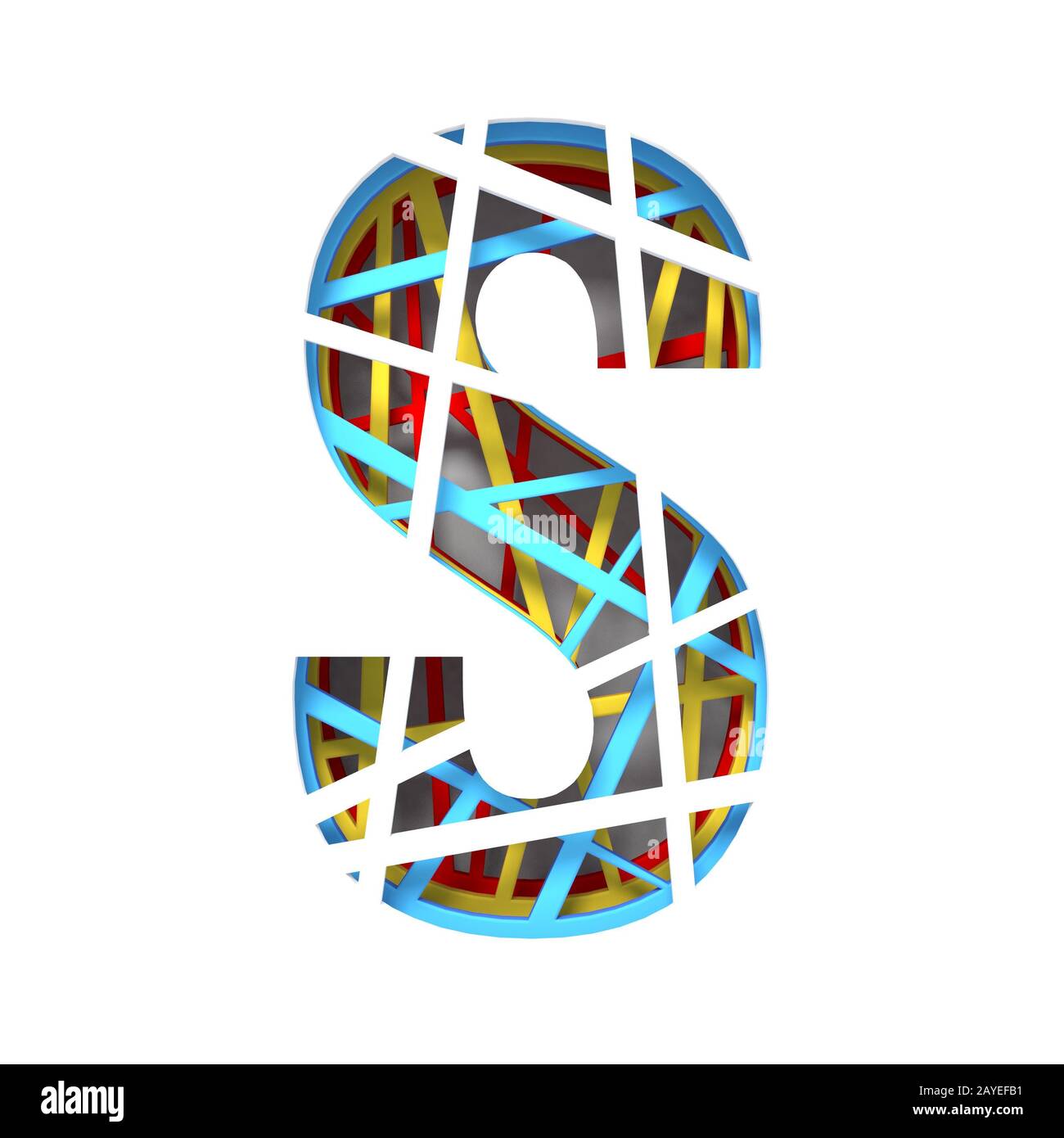 Colorful paper cut out font Letter S 3D Stock Photo - Alamy