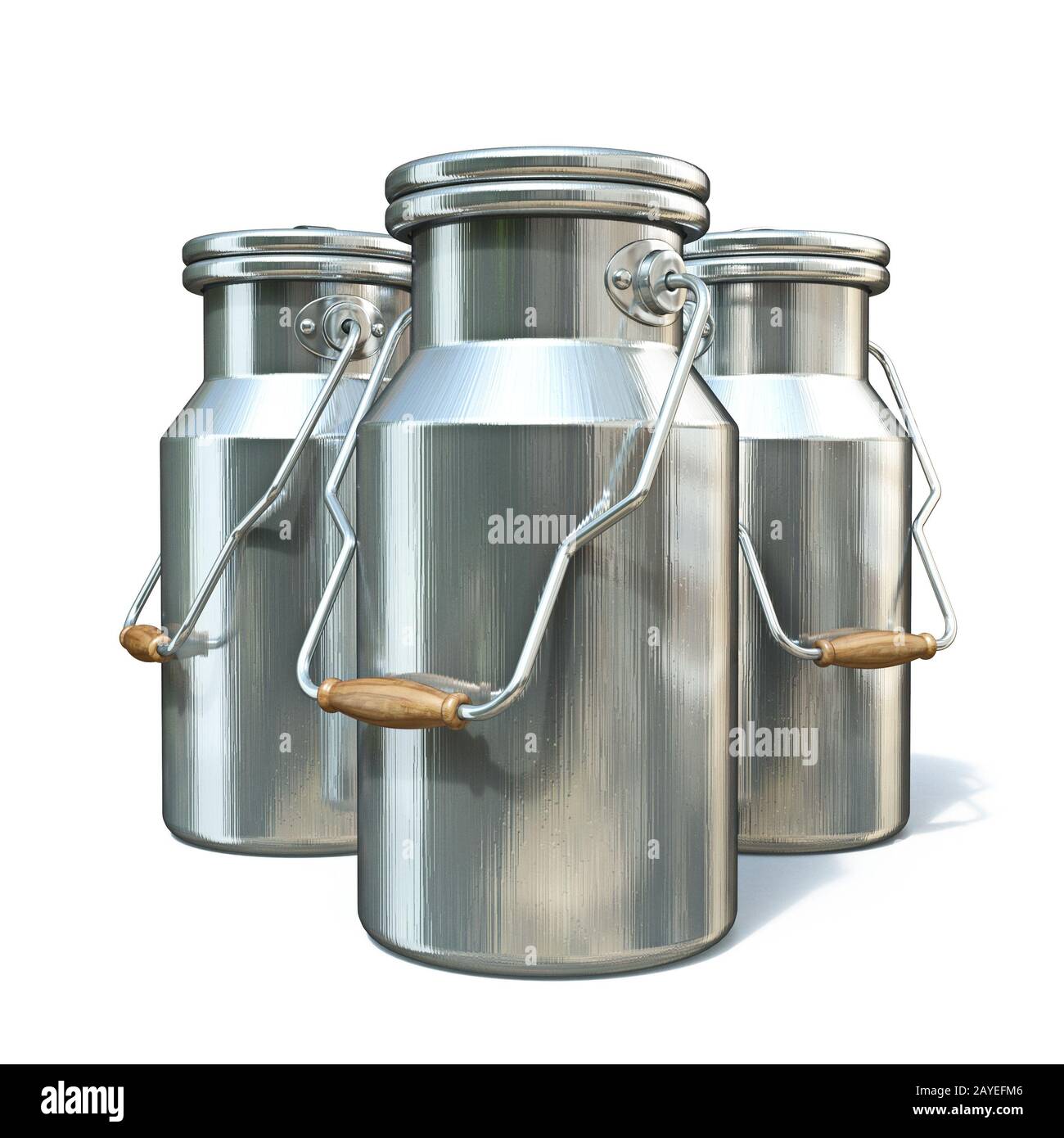 Metal containers for milk 3D Stock Photo Alamy