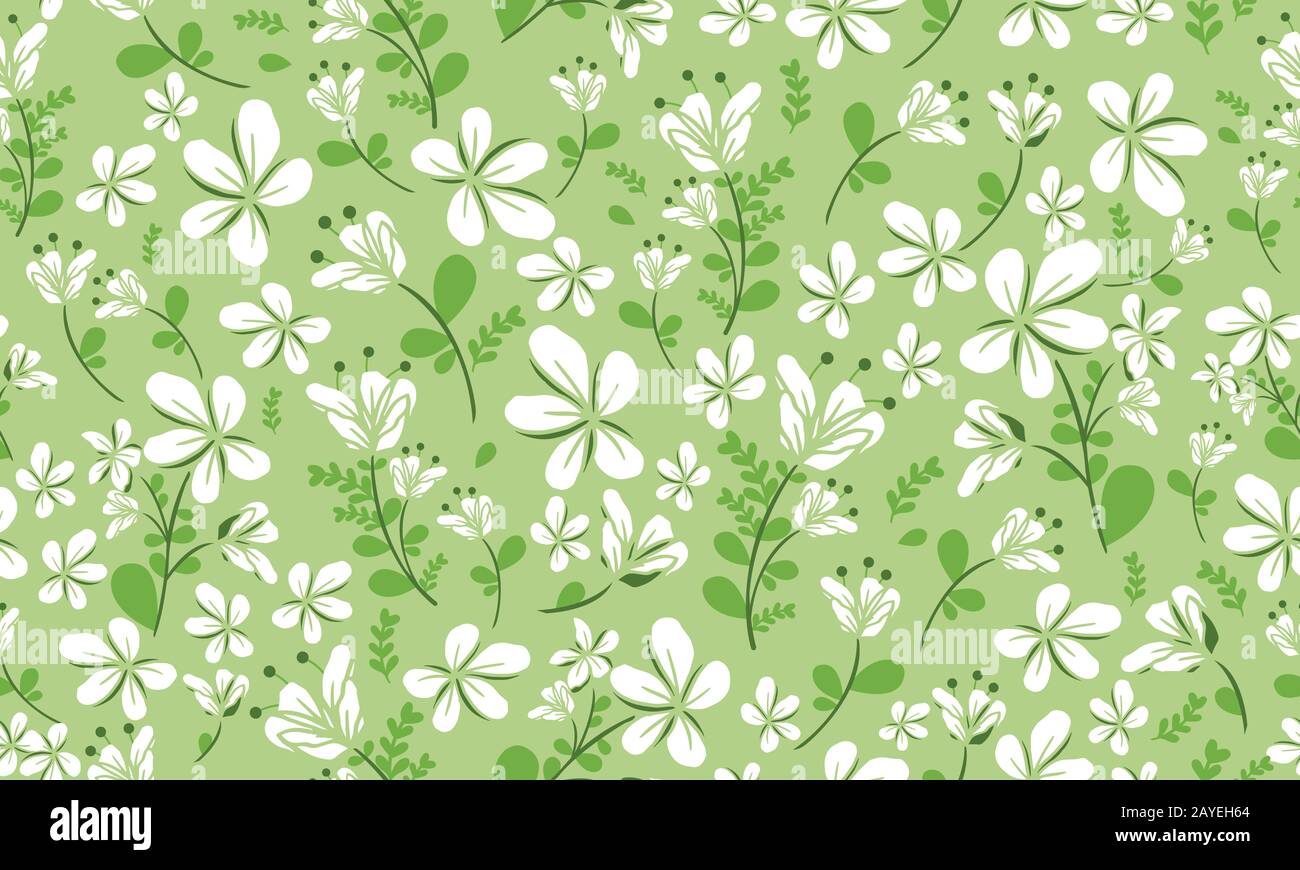 Beautiful motif of spring floral pattern background, with leaf and ...