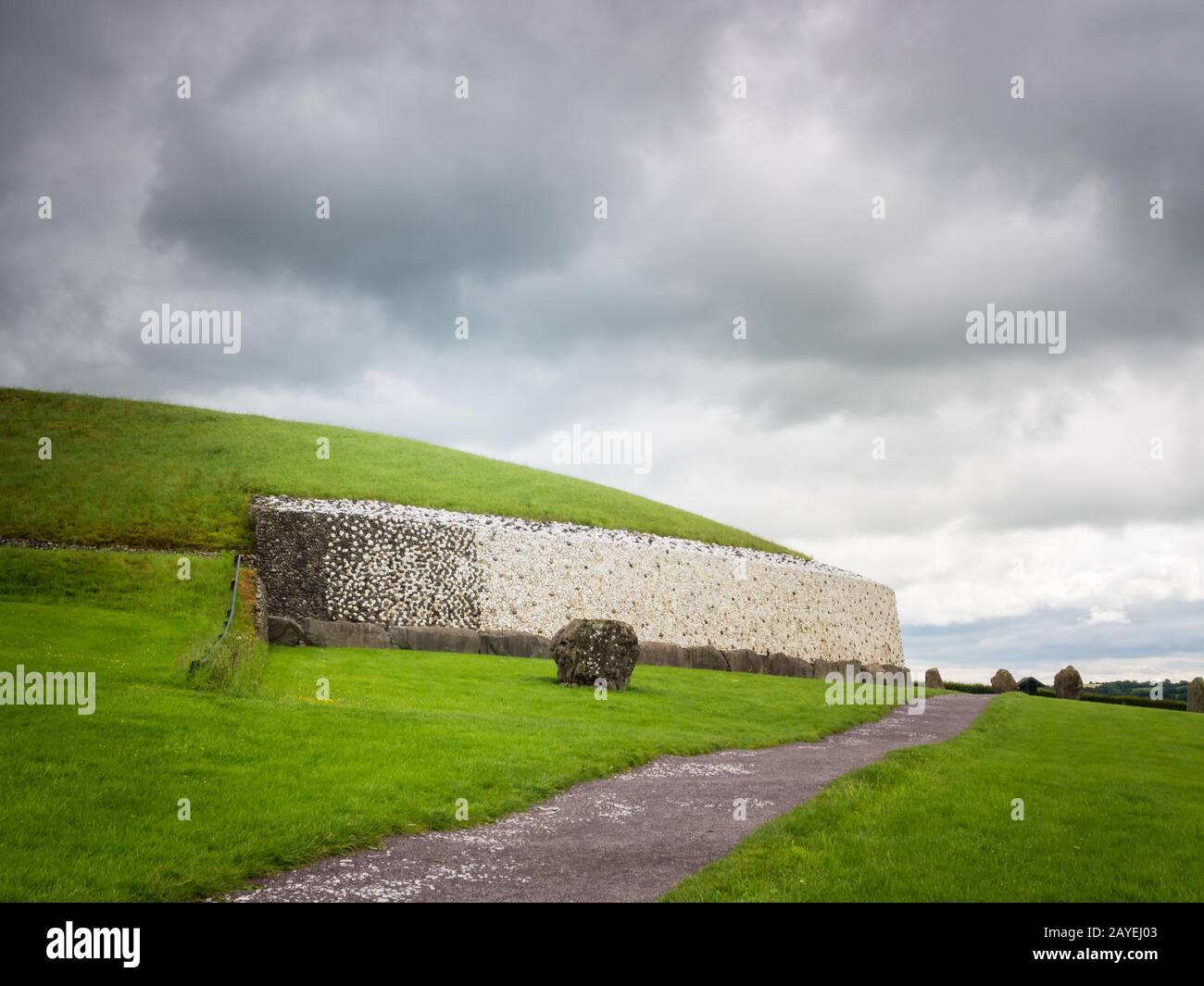 Prehistoric site of newgrange in ireland Stock Photo