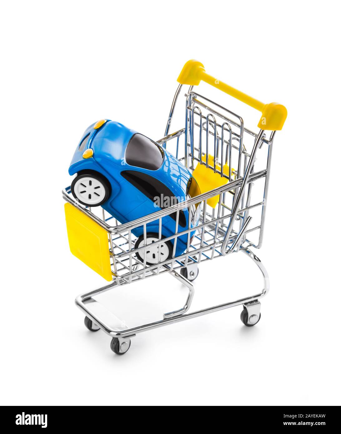 Toy car in shopping cart Stock Photo Alamy
