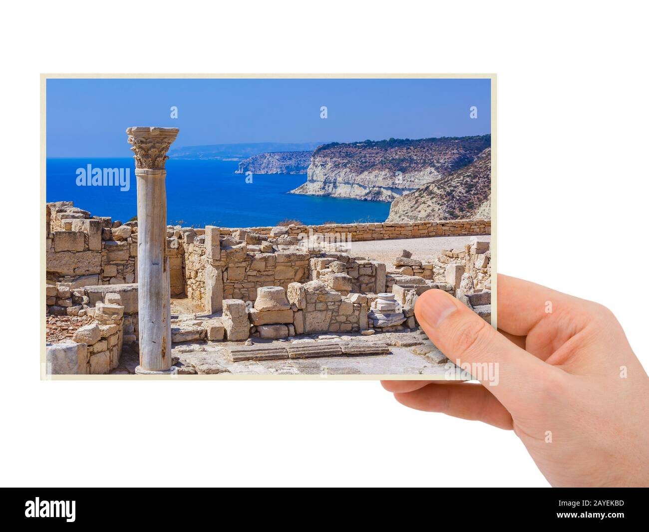 Hand and Ancient Kourion archaeological site in Limassol Cyprus (my ...