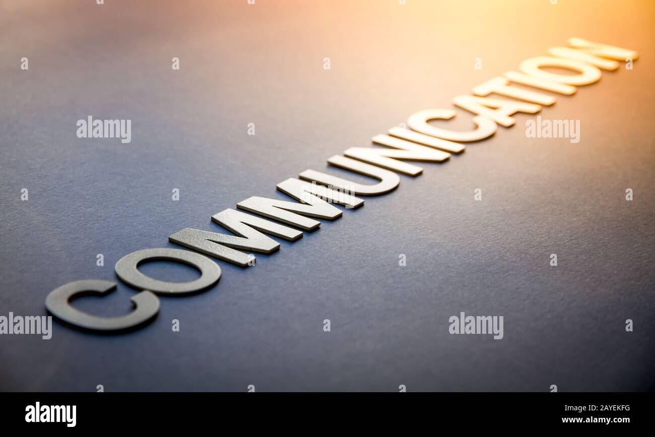 Word communication written with white solid letters Stock Photo