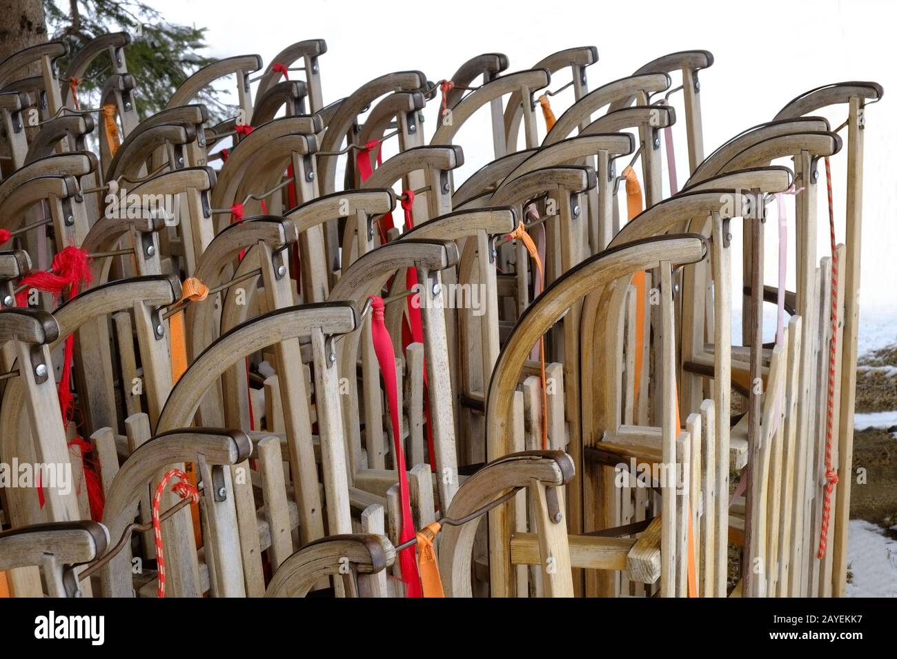 Sledges, toboggan sledges Stock Photo