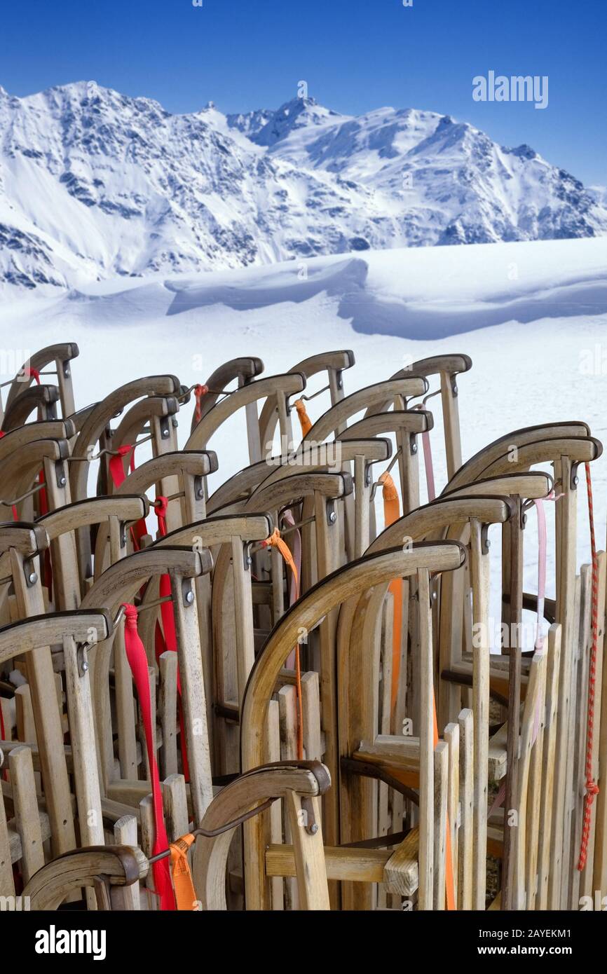 Sledge, toboggan Stock Photo