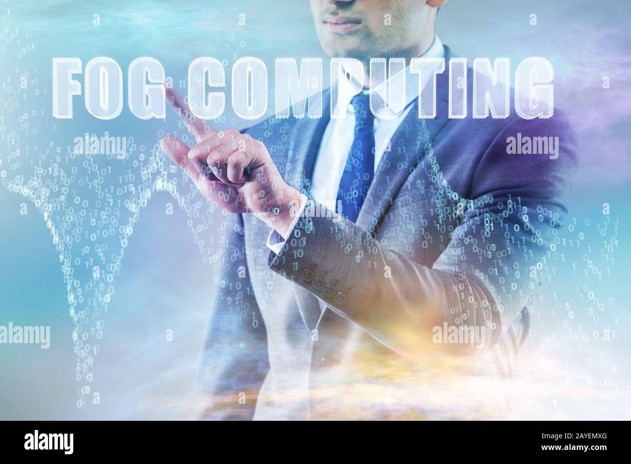 Concept of cloud edge and fog computing Stock Photo