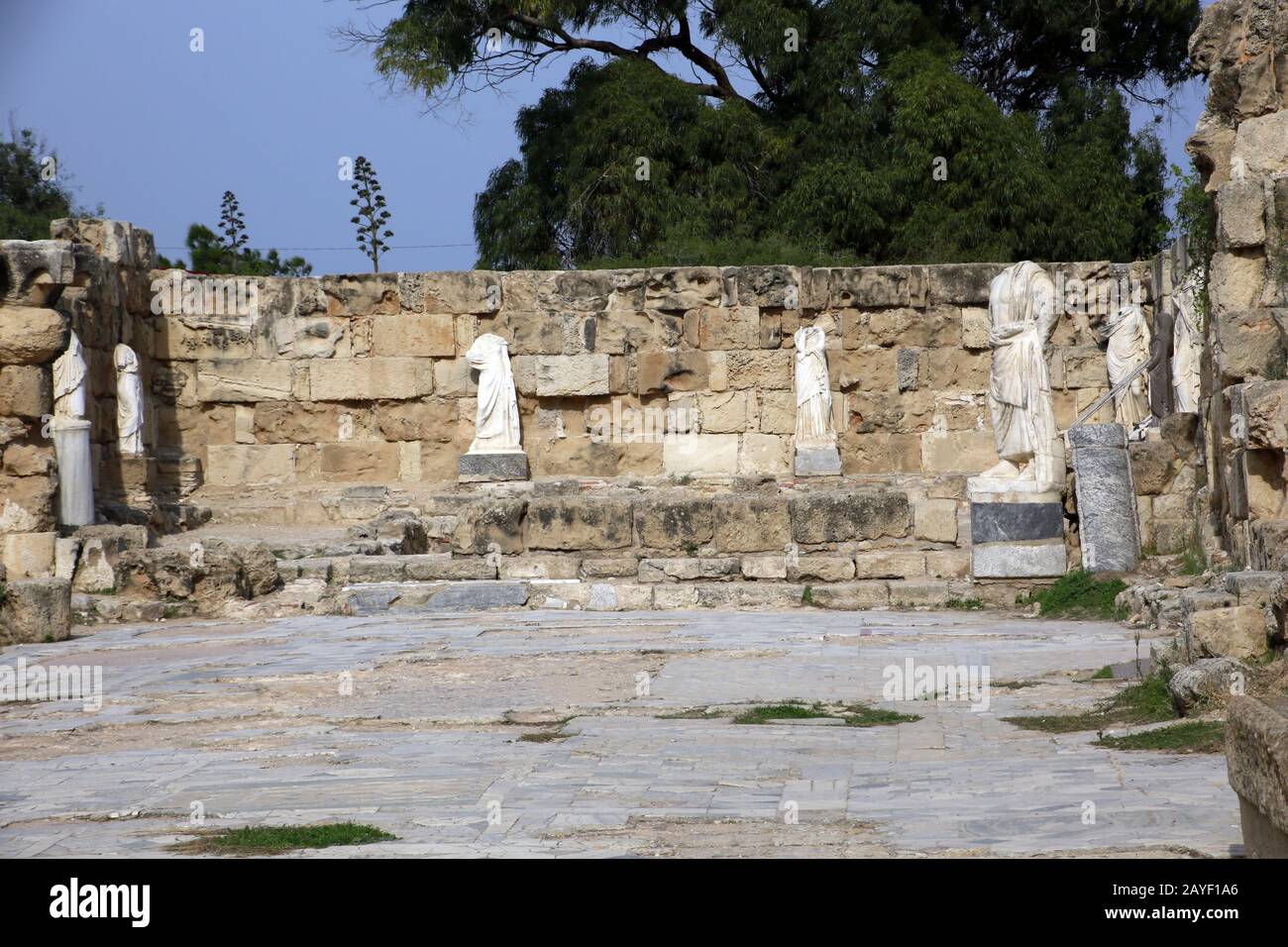 Archaeological site of the ancient city of Salamis Stock Photo