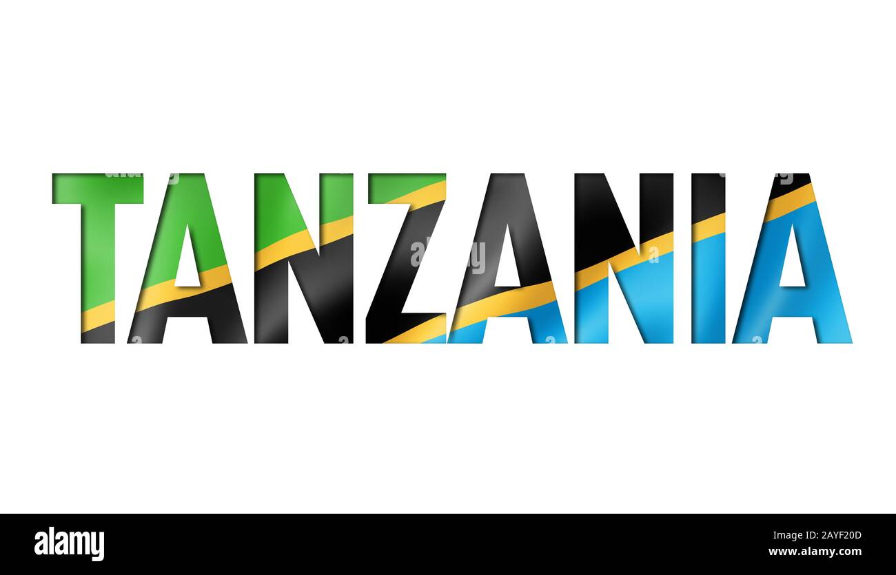 tanzania flag text font Stock Photo