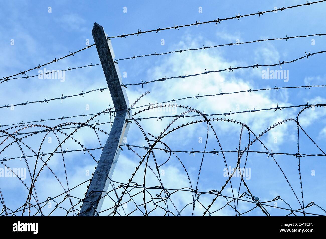 what's behind this wire Stock Photo