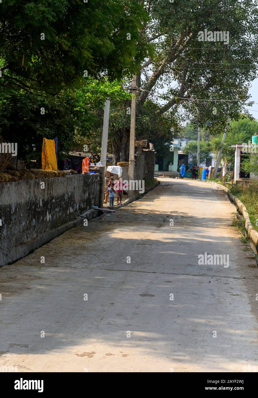 Indian Village of Ajnoti Stock Photo