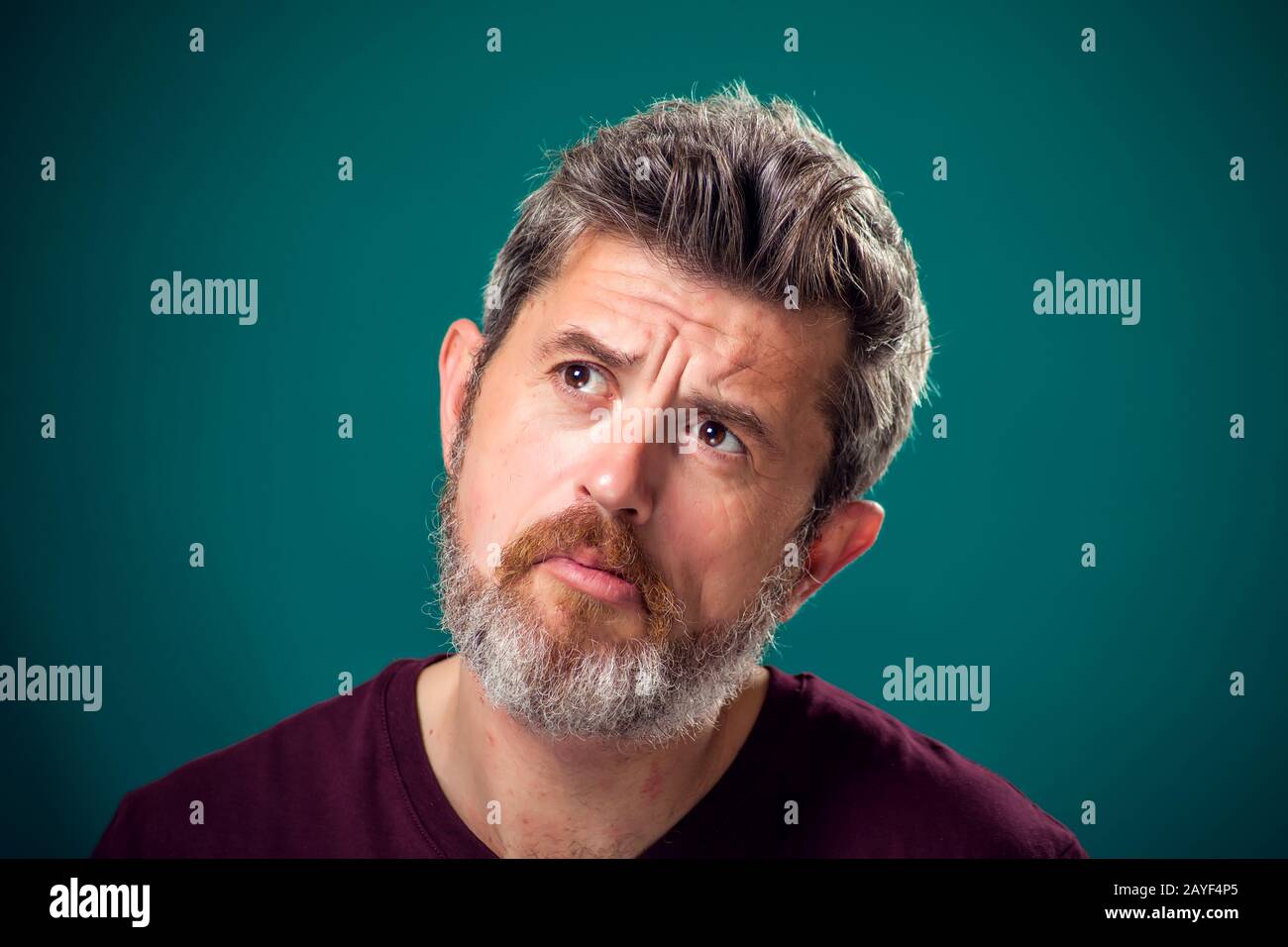 Indian bearded man in shirt hi-res stock photography and images - Alamy