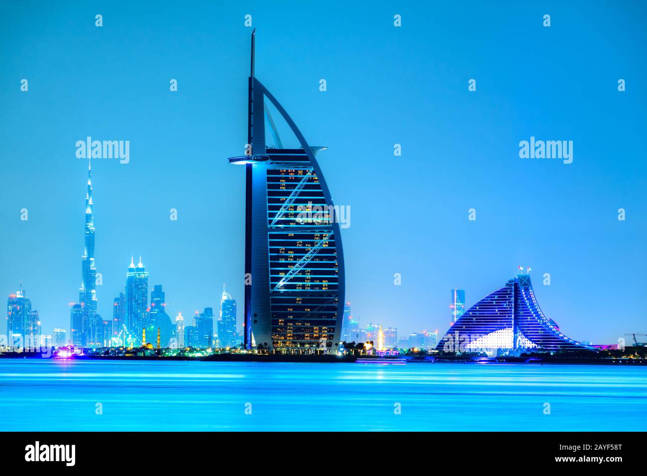 Dubai downtown skyline, Dubai, United Arab Emirates. Stock Photo