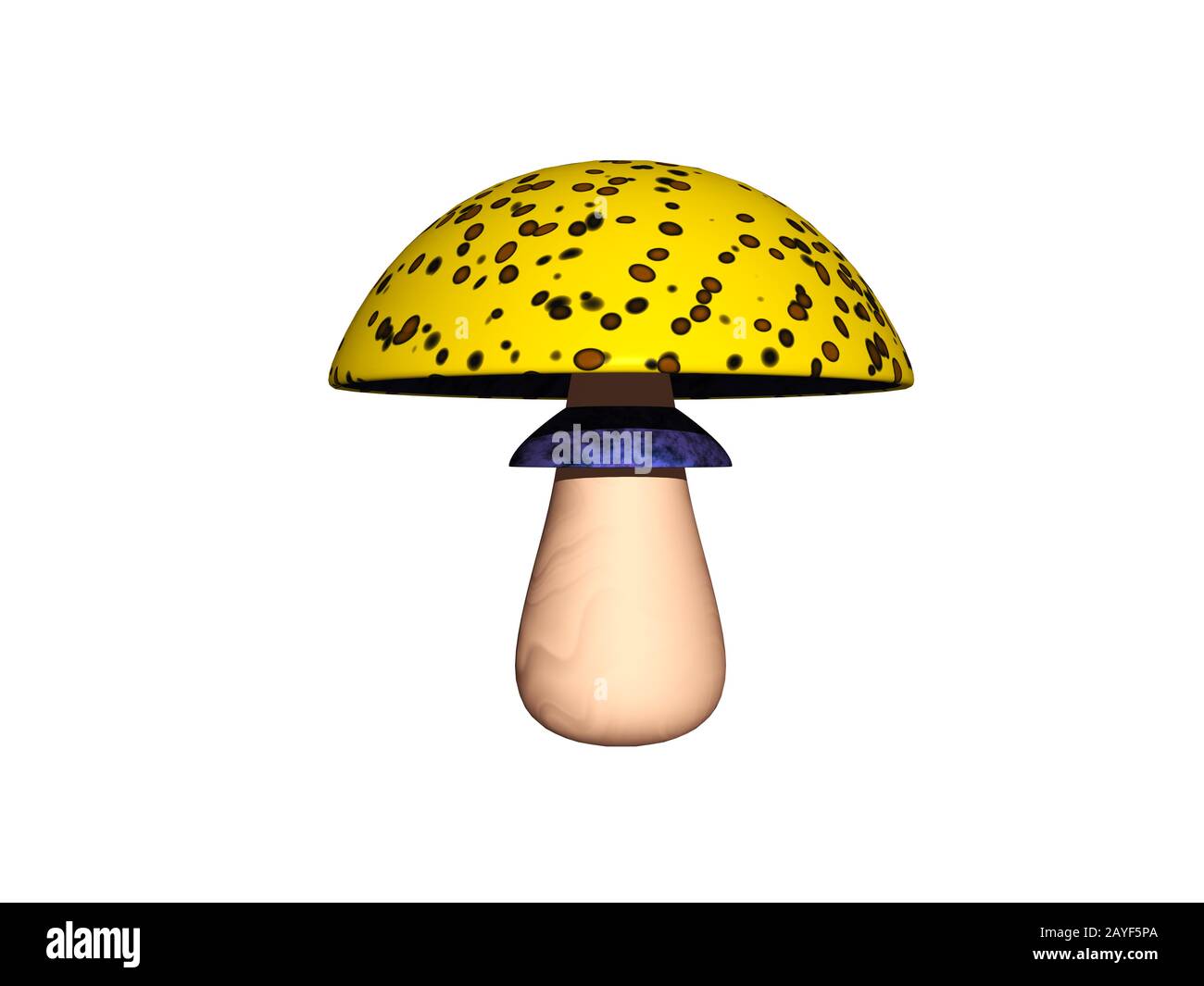 yellow brown speckled mushroom Stock Photo